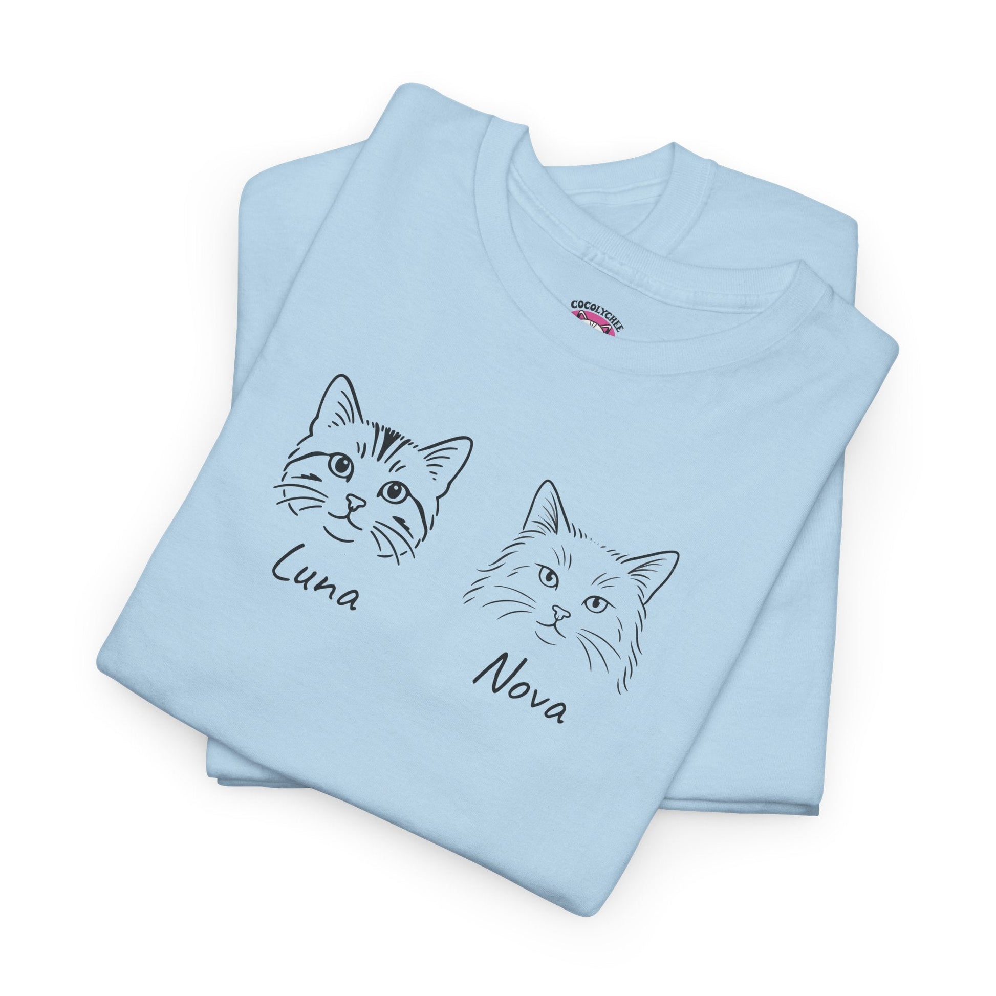 Custom Cat Line Art Tee – Your Cat, Your Style 🐾 - Cocolychee