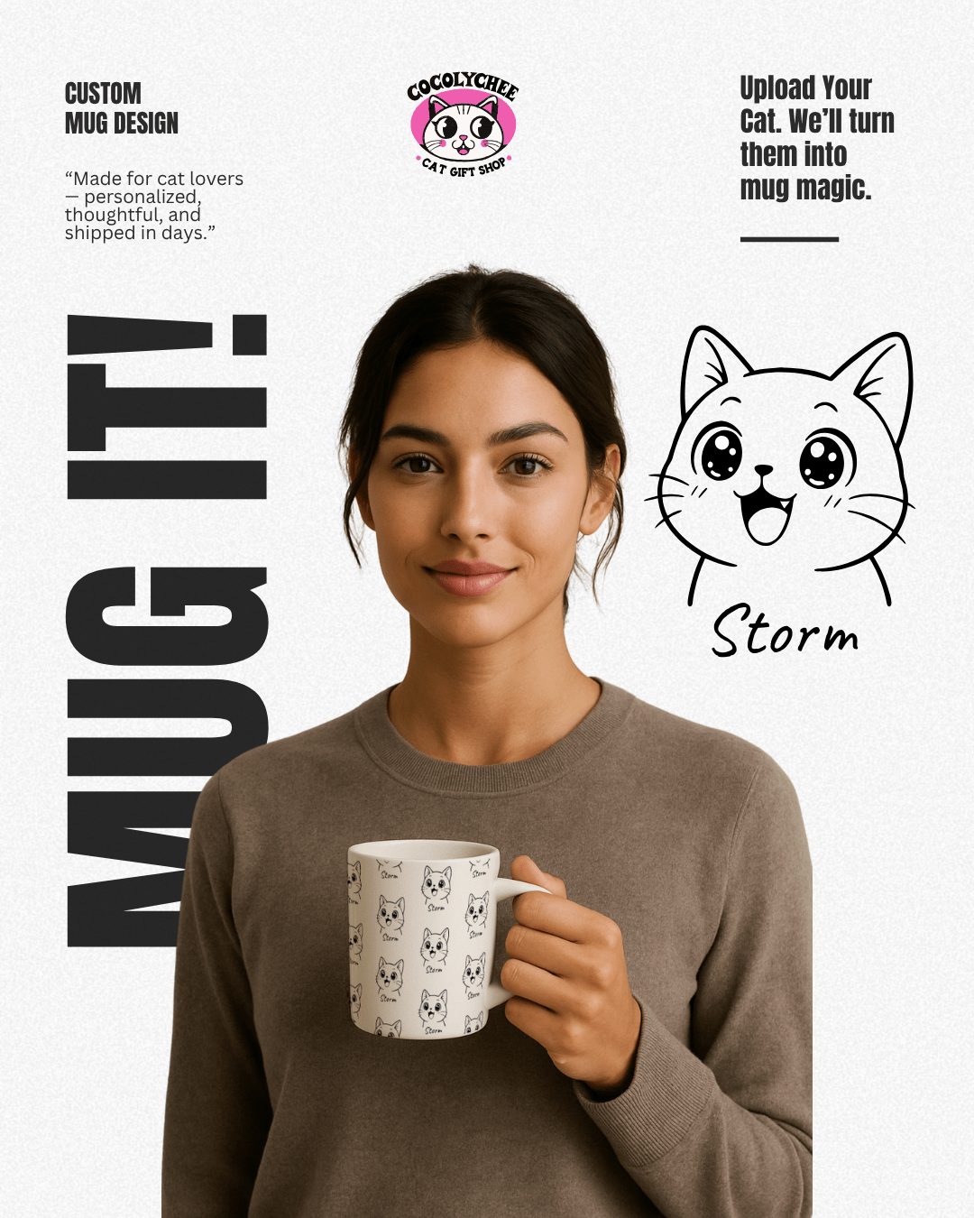 Custom Cat Mug – Personalize with Your Pet's Face & Name - Cocolychee