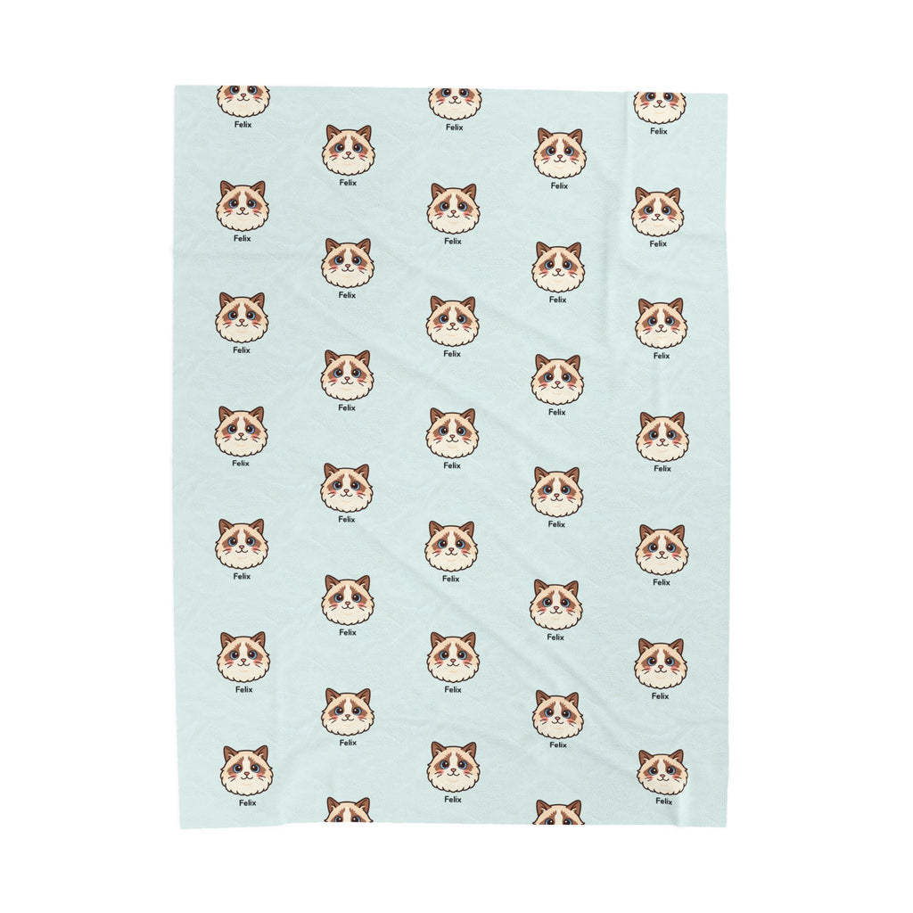 Custom Pet Face Blanket – Kawaii Velveteen Throw with Name - Cocolychee