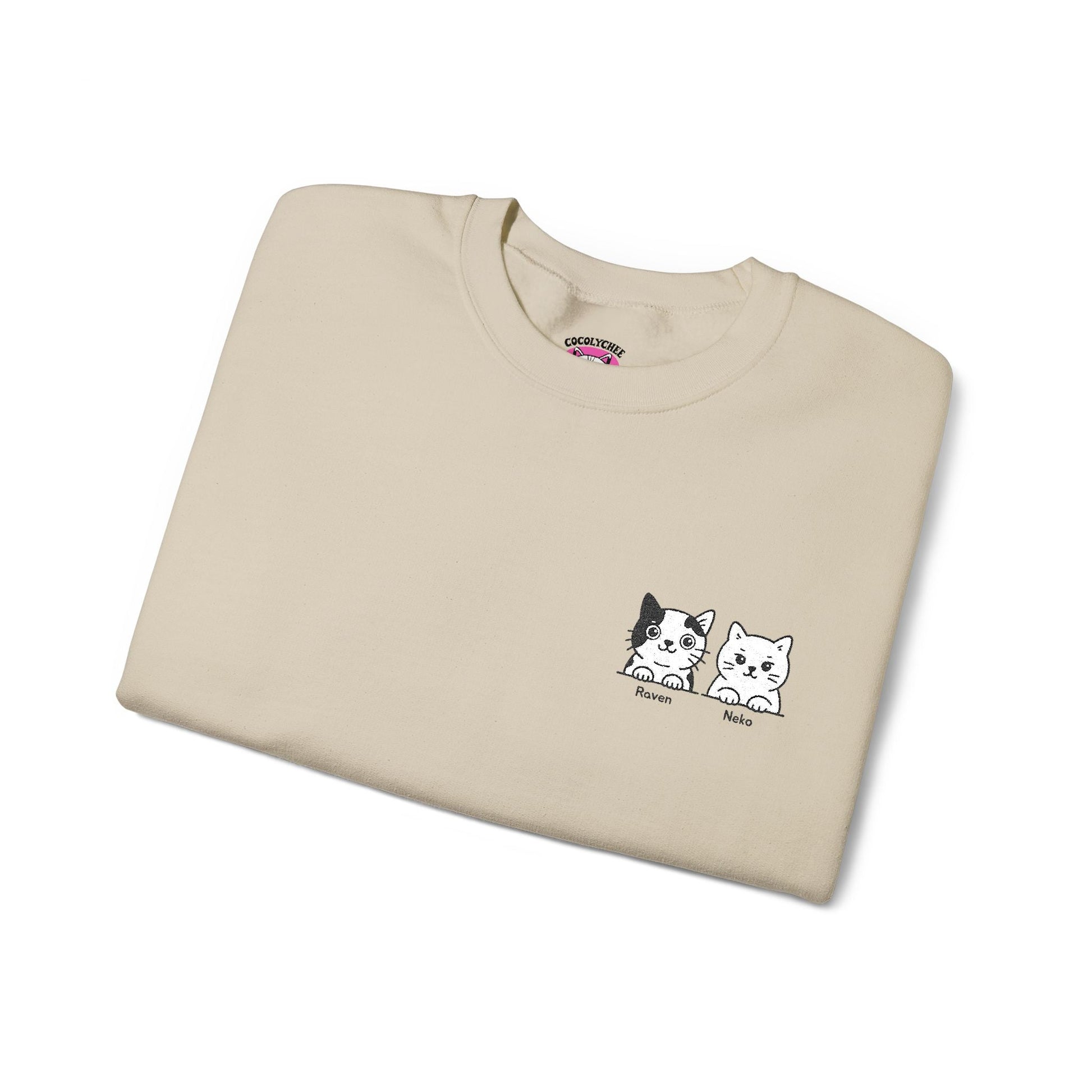 Embroidered Cat Portrait Sweatshirt – Custom Line Art Style 🐾 - Cocolychee