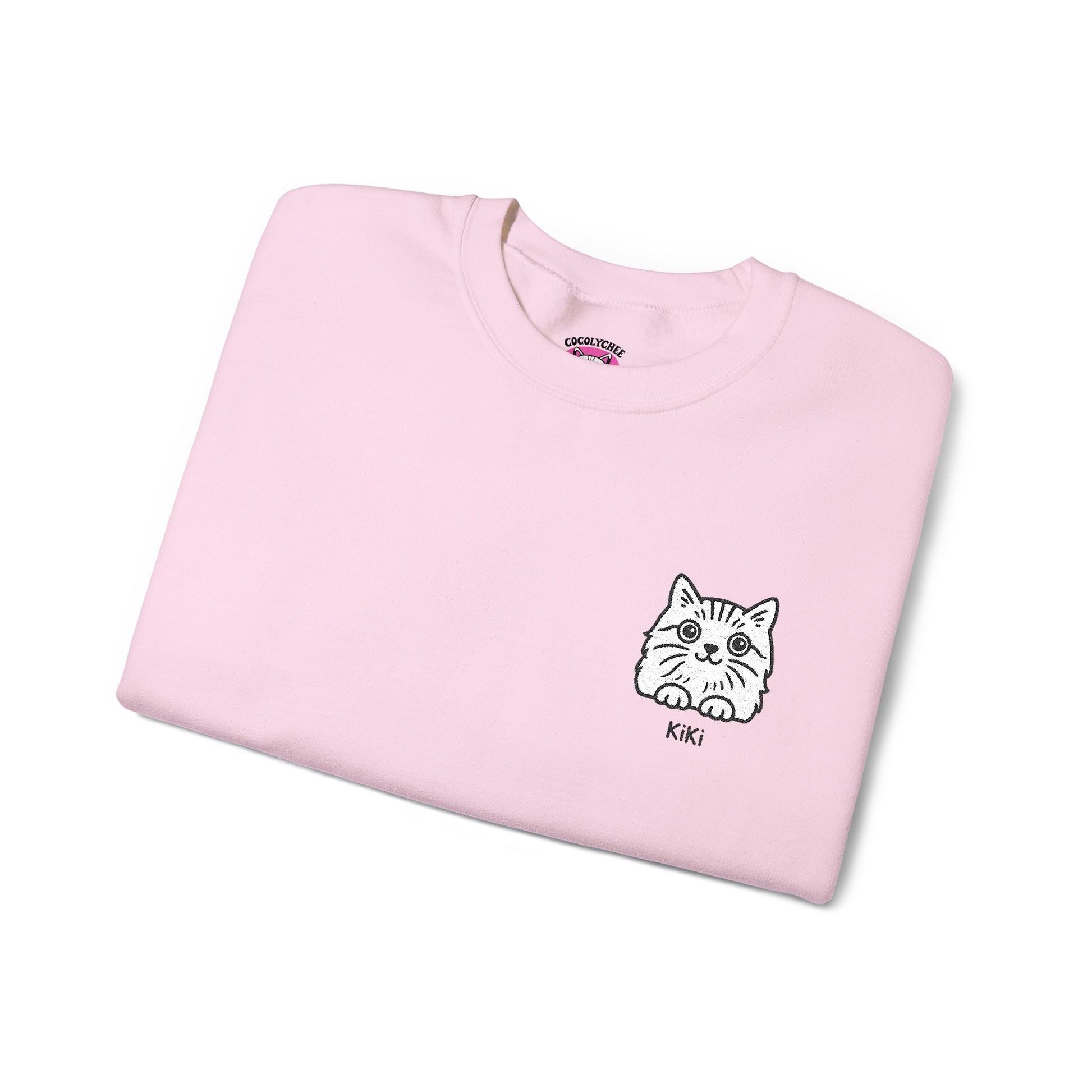 Embroidered Cat Portrait Sweatshirt – Custom Line Art Style 🐾 - Cocolychee