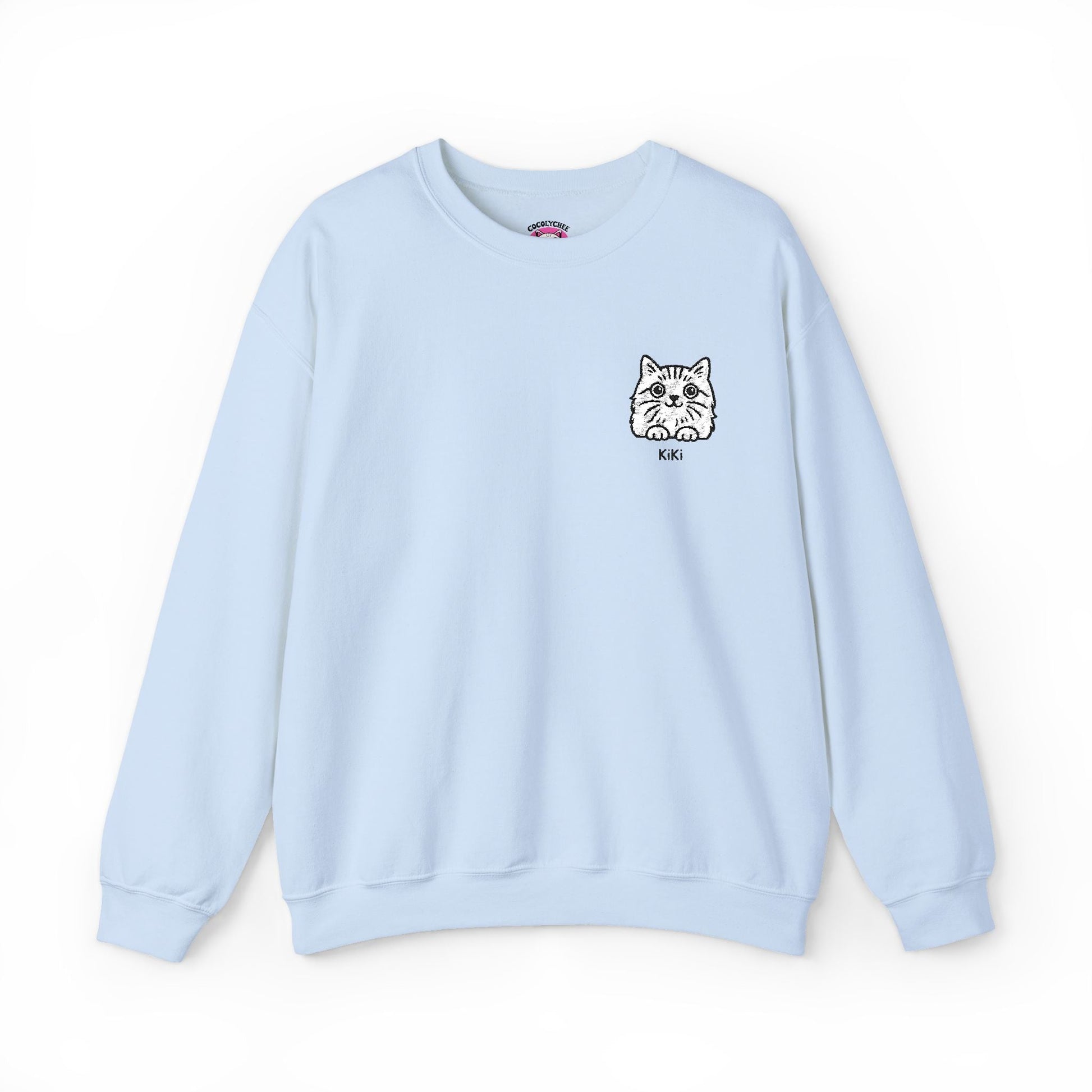 Embroidered Cat Portrait Sweatshirt – Custom Line Art Style 🐾 - Cocolychee