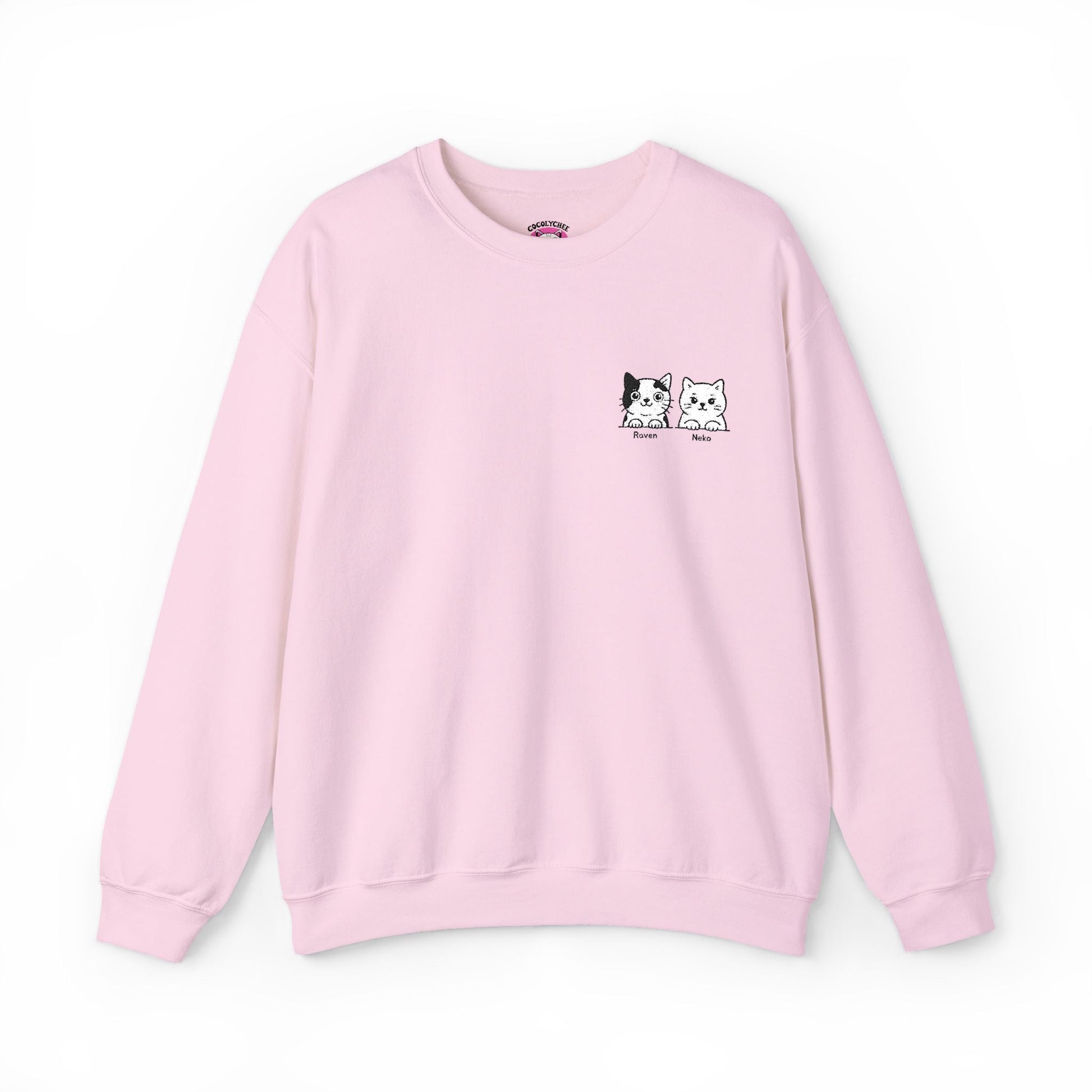 Embroidered Cat Portrait Sweatshirt – Custom Line Art Style 🐾 - Cocolychee