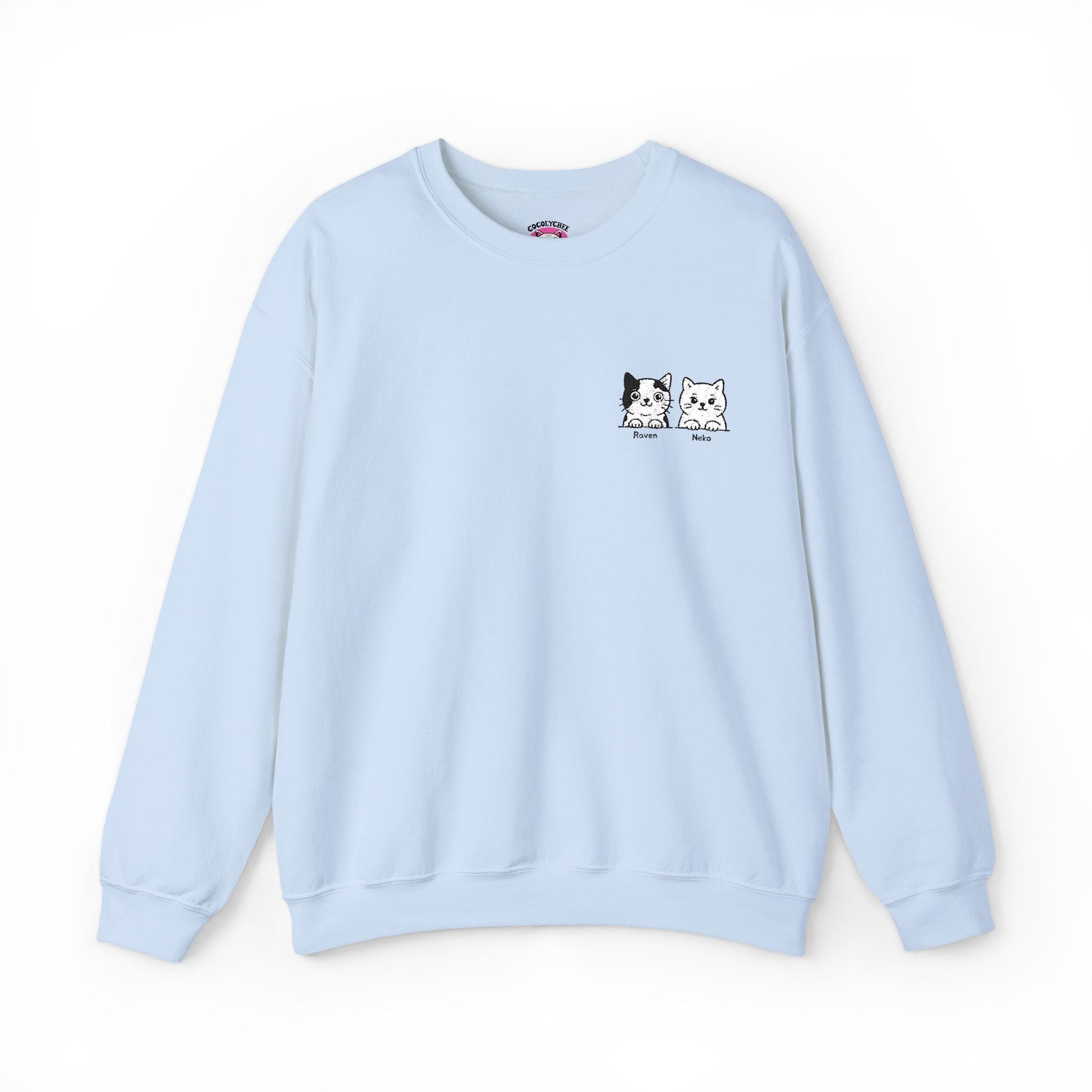 Embroidered Cat Portrait Sweatshirt – Custom Line Art Style 🐾 - Cocolychee