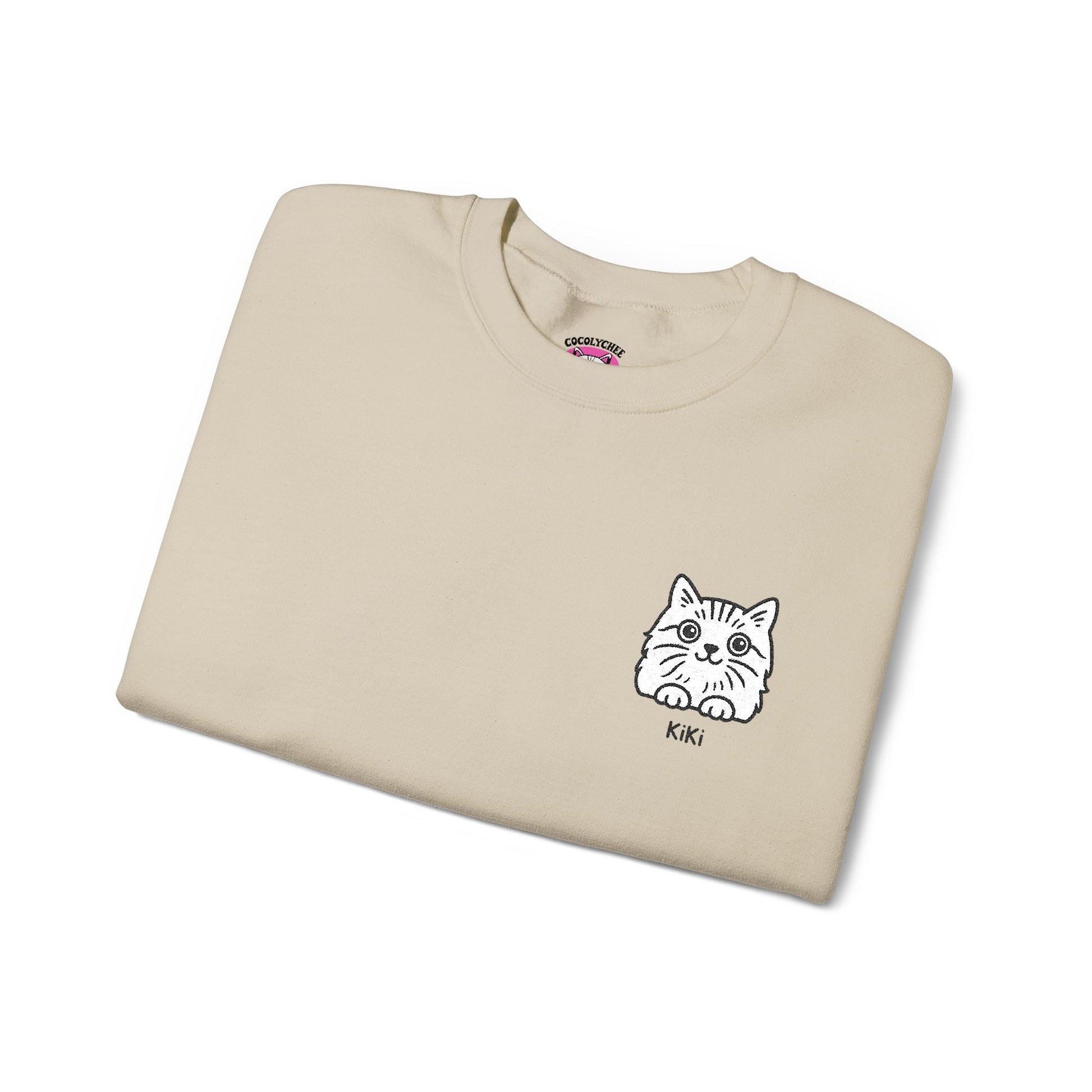 Embroidered Cat Portrait Sweatshirt – Custom Line Art Style 🐾 - Cocolychee