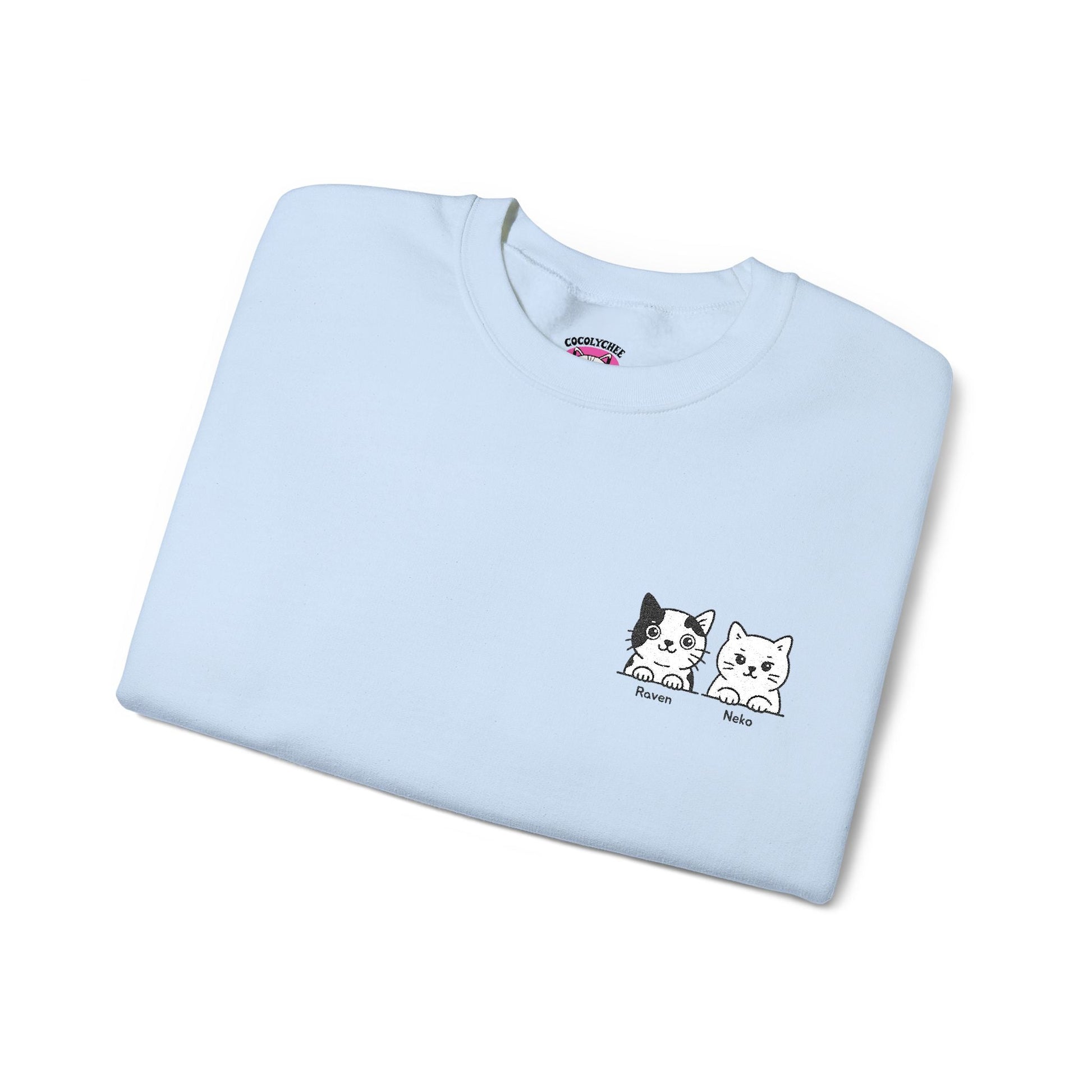Embroidered Cat Portrait Sweatshirt – Custom Line Art Style 🐾 - Cocolychee