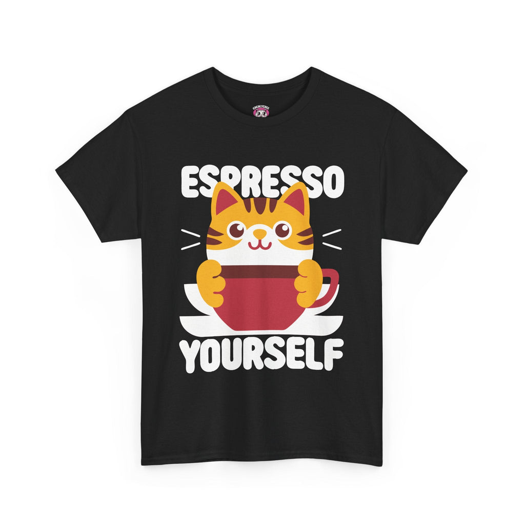 Espresso Yourself™ Color Edition Cat & Coffee Graphic Tee - Cocolychee
