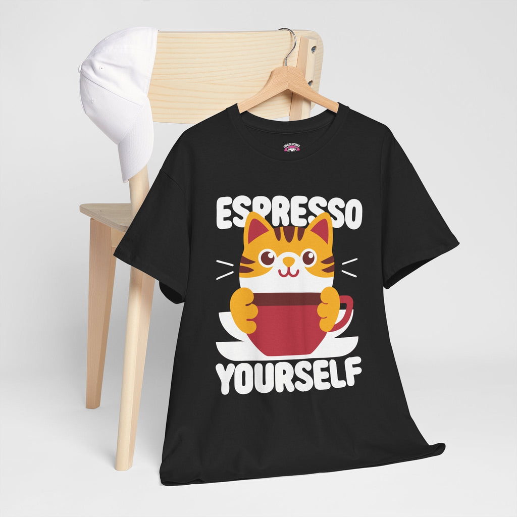 Espresso Yourself™ Color Edition Cat & Coffee Graphic Tee - Cocolychee