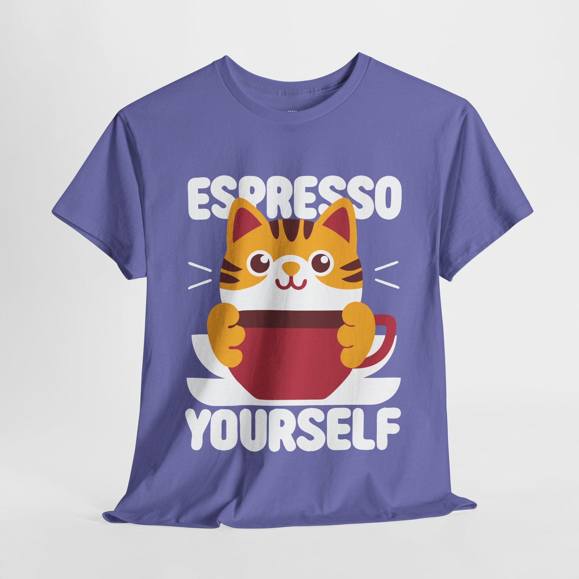 Espresso Yourself™ Color Edition Cat & Coffee Graphic Tee - Cocolychee