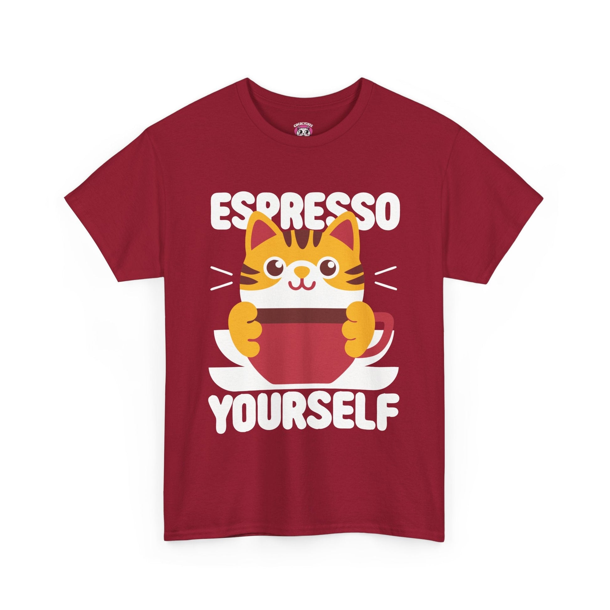 Espresso Yourself™ Color Edition Cat & Coffee Graphic Tee - Cocolychee