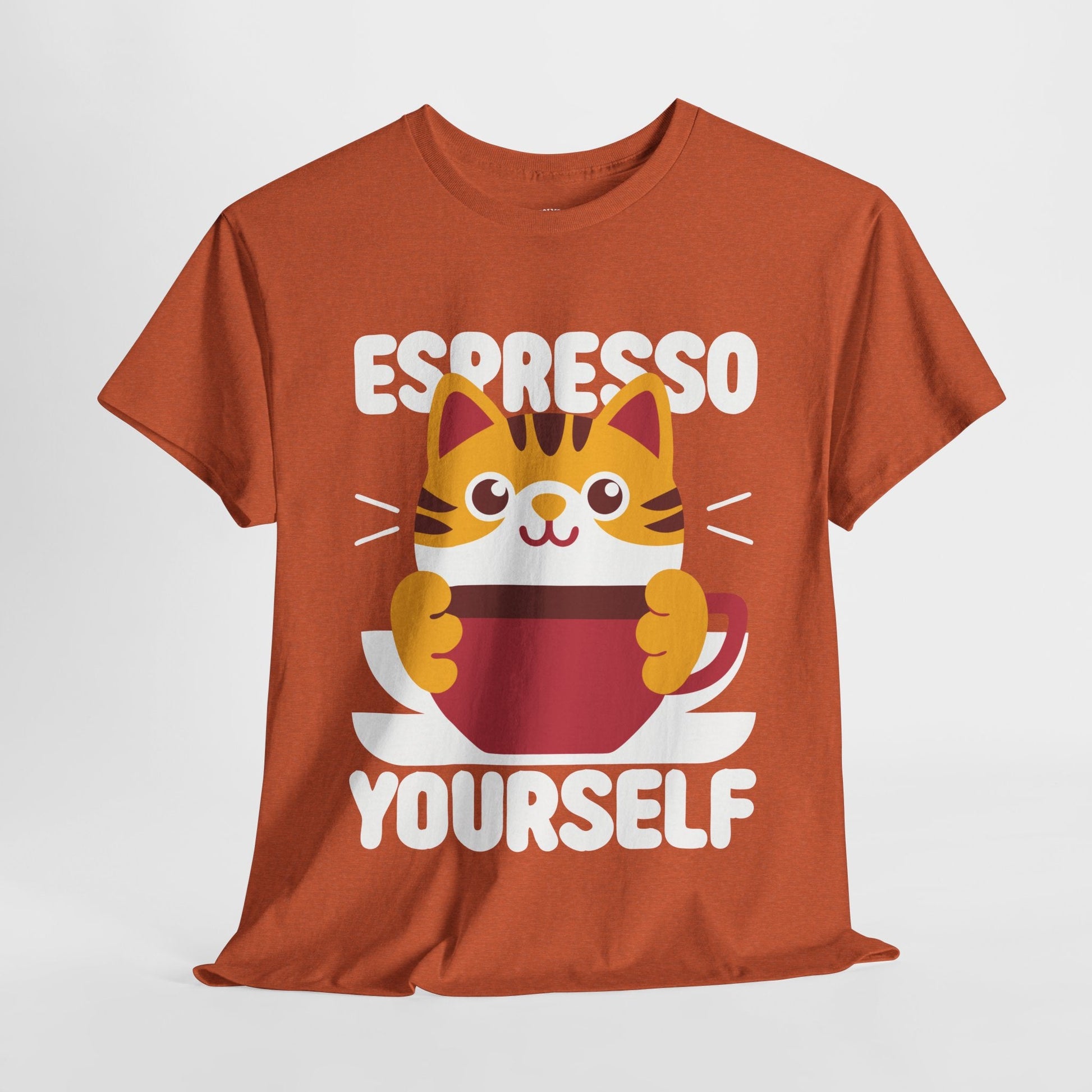 Espresso Yourself™ Color Edition Cat & Coffee Graphic Tee - Cocolychee