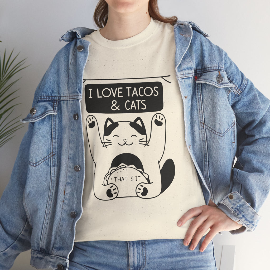 I Love Tacos & Cats™ Line - Art Graphic Tee - Cocolychee
