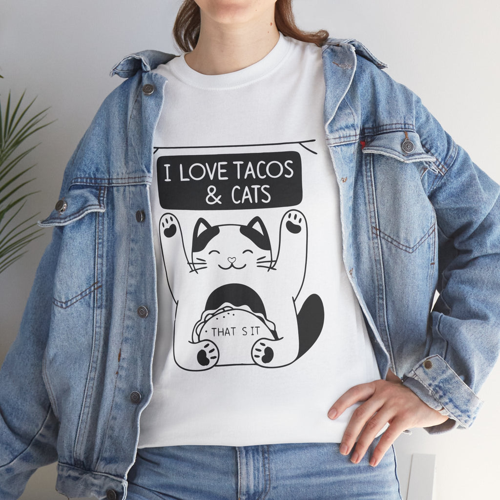 I Love Tacos & Cats™ Line - Art Graphic Tee - Cocolychee