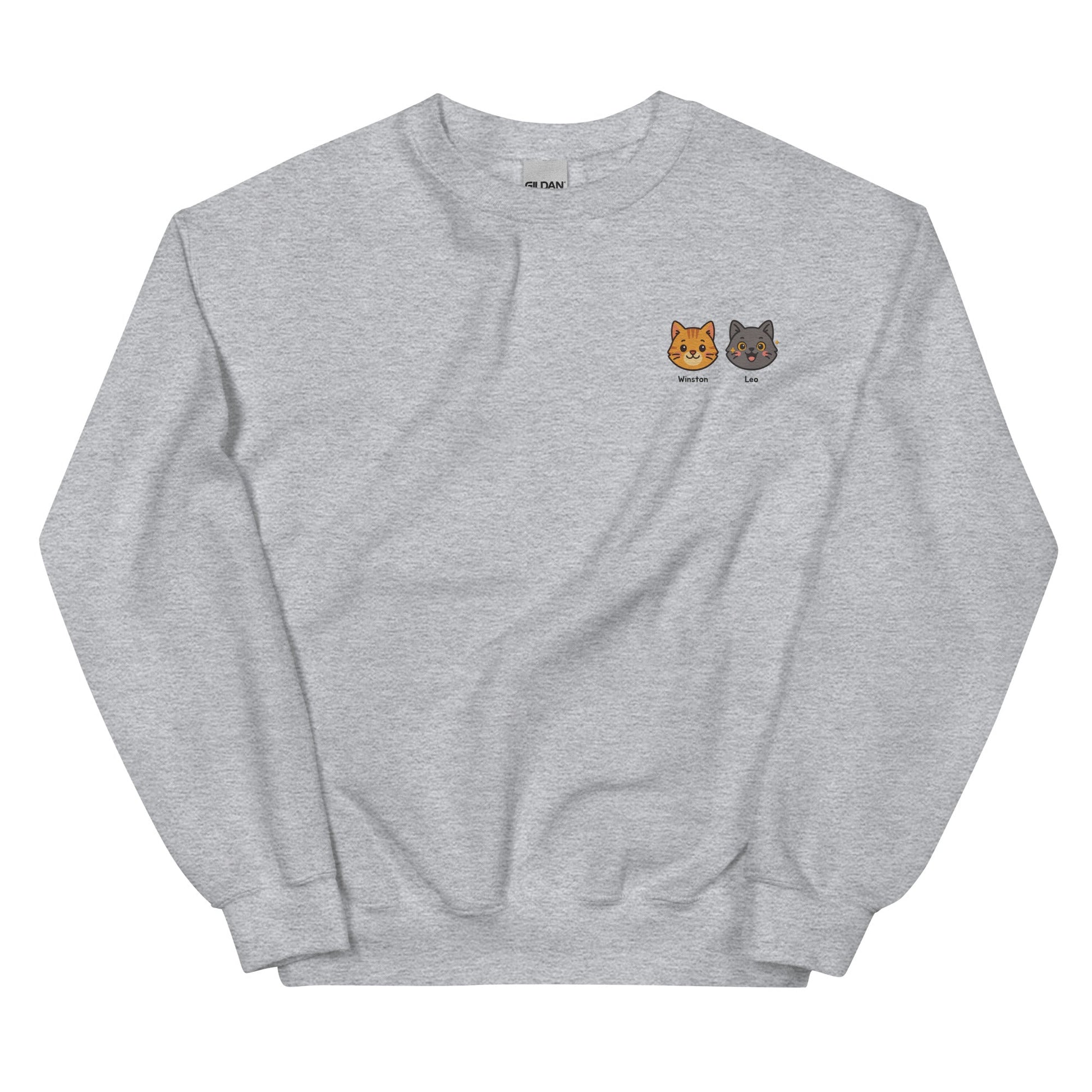 Kawaii Custom Pet Embroidered Sweatshirt – Up to 2 Pets - Cocolychee