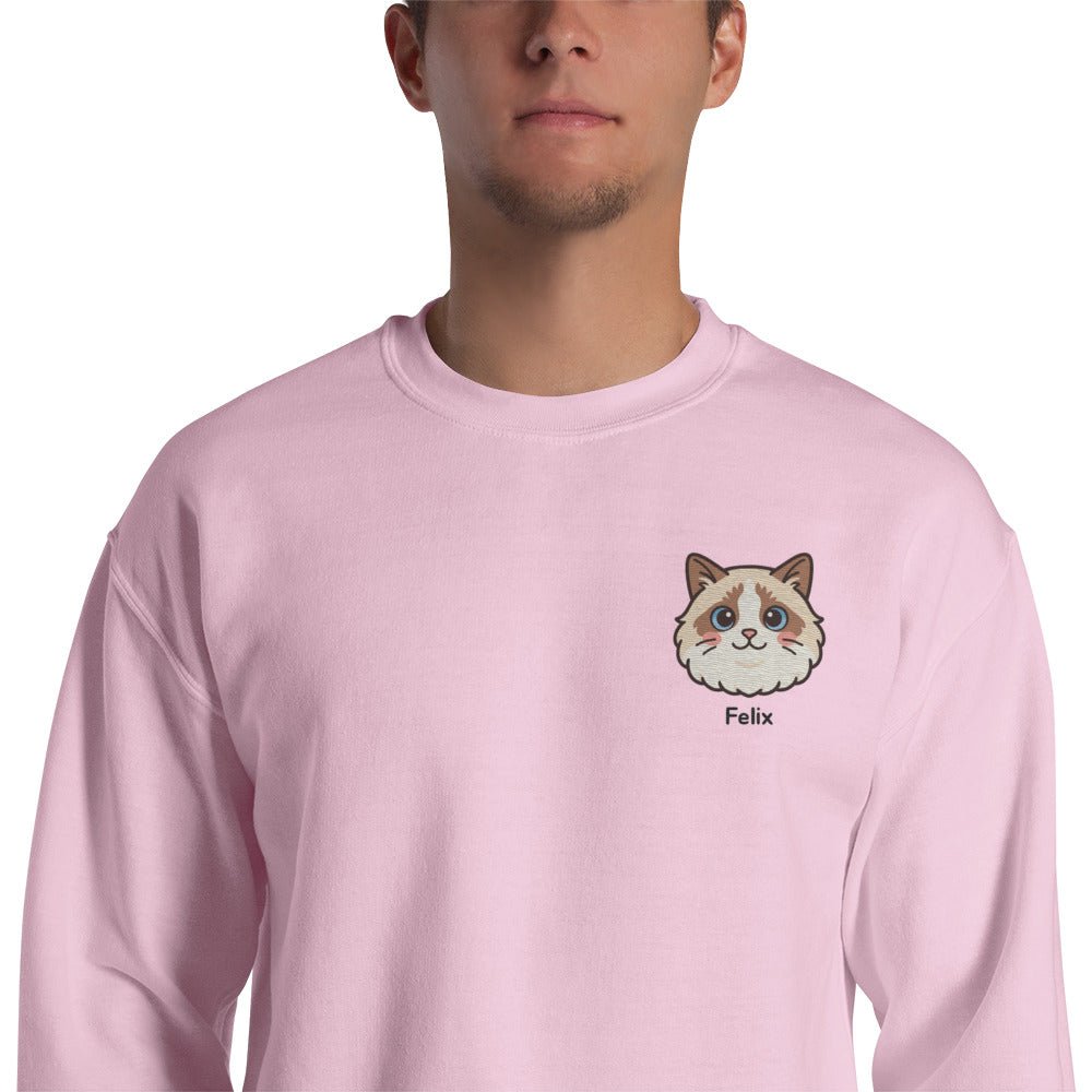 Kawaii Custom Pet Embroidered Sweatshirt – Up to 2 Pets - Cocolychee