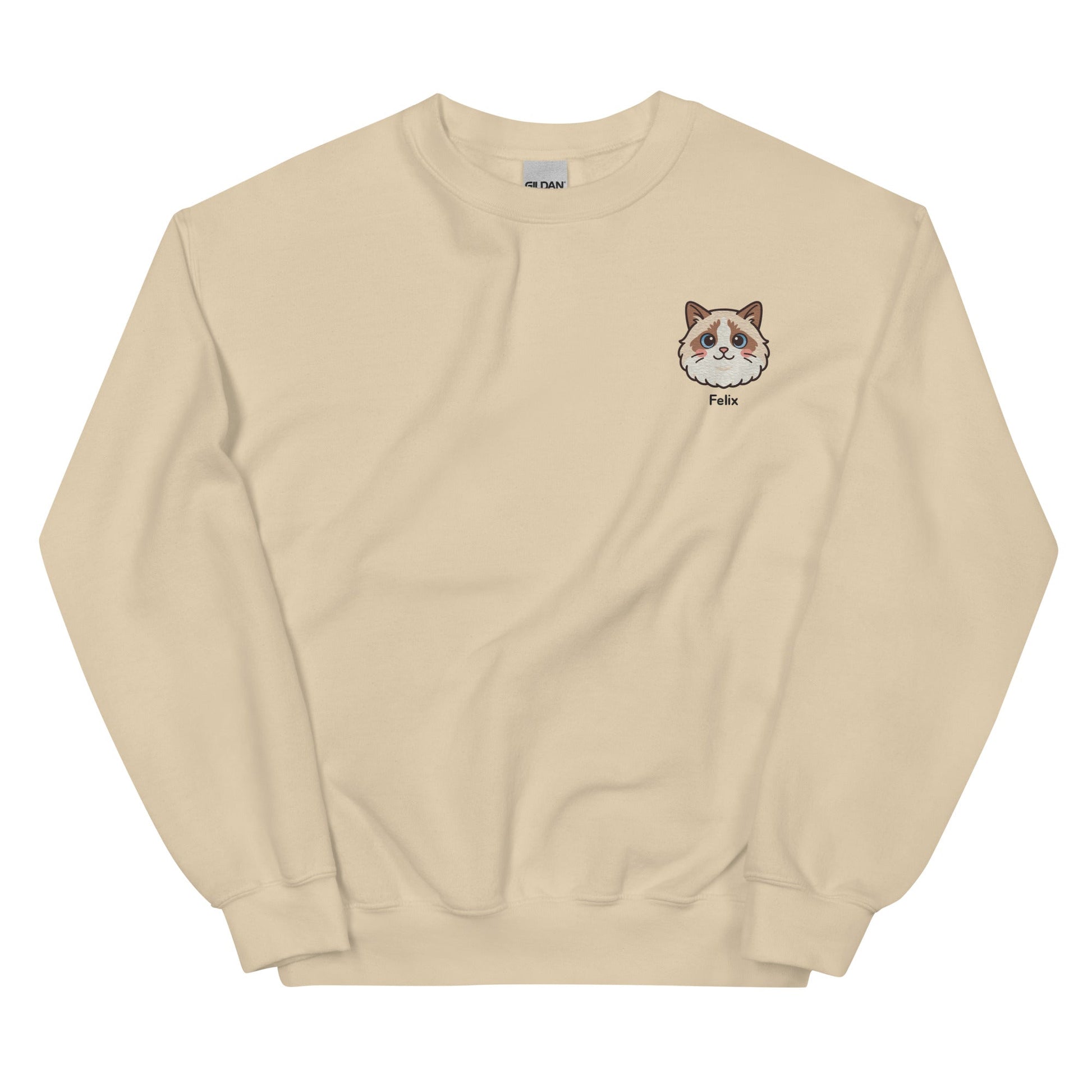 Kawaii Custom Pet Embroidered Sweatshirt – Up to 2 Pets - Cocolychee