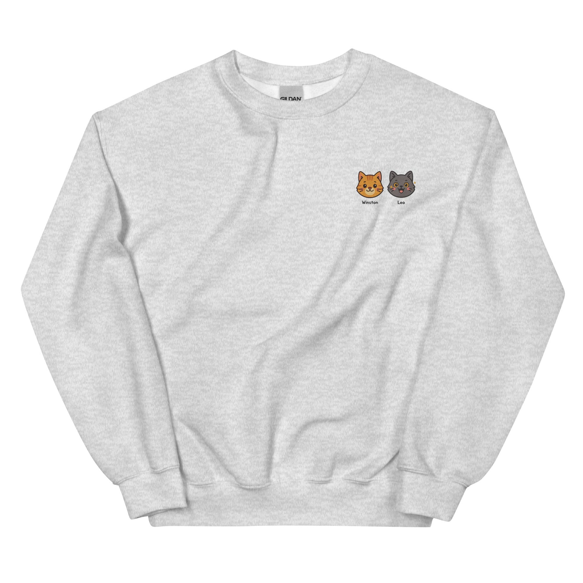 Kawaii Custom Pet Embroidered Sweatshirt – Up to 2 Pets - Cocolychee