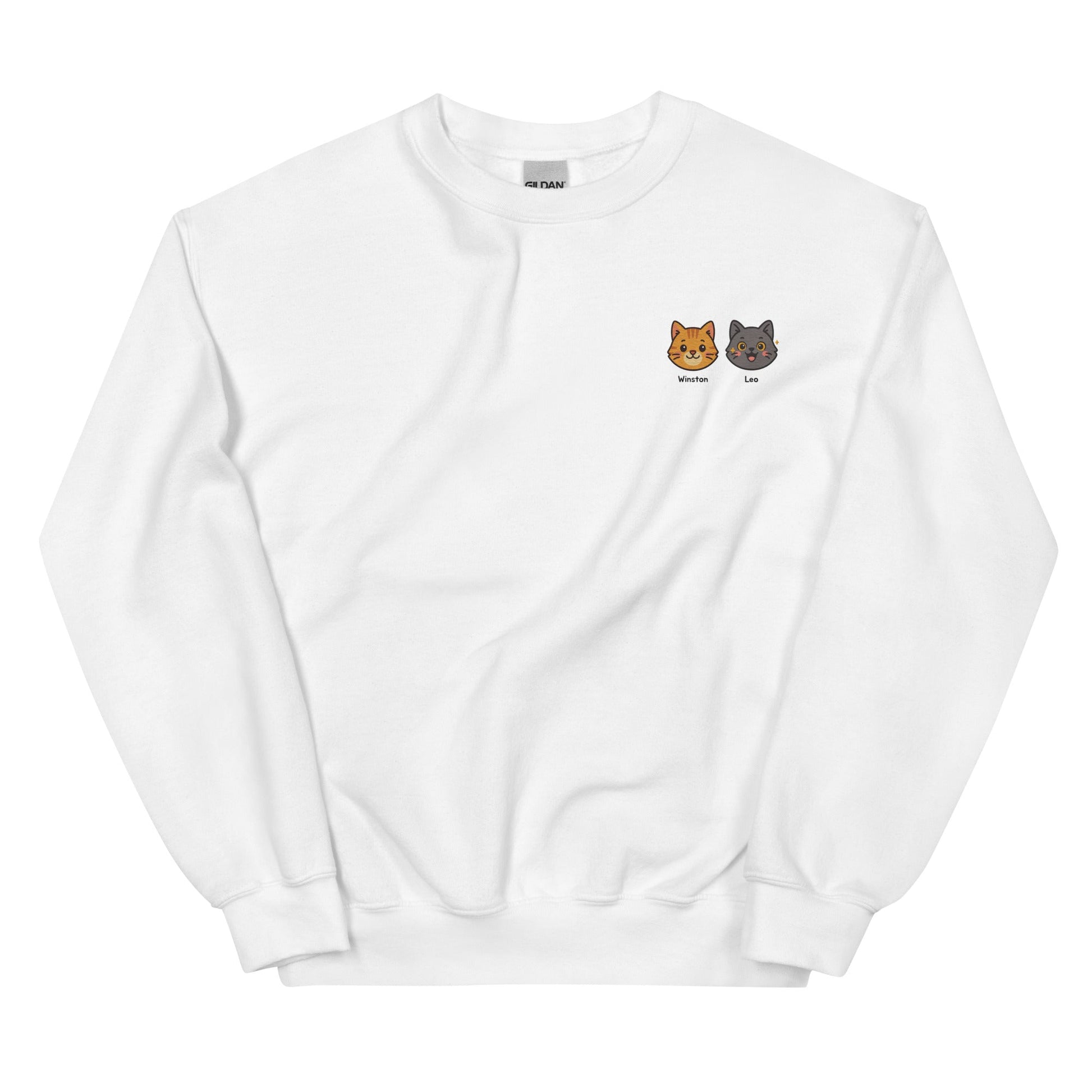 Kawaii Custom Pet Embroidered Sweatshirt – Up to 2 Pets - Cocolychee