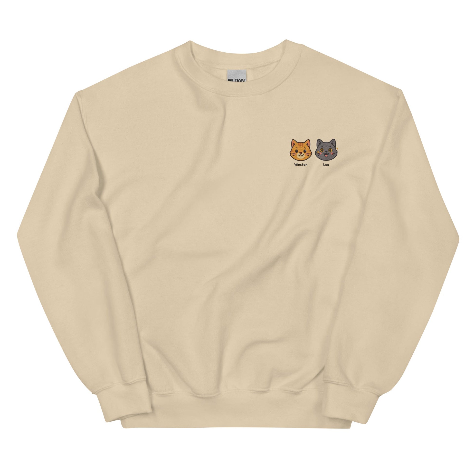 Kawaii Custom Pet Embroidered Sweatshirt – Up to 2 Pets - Cocolychee
