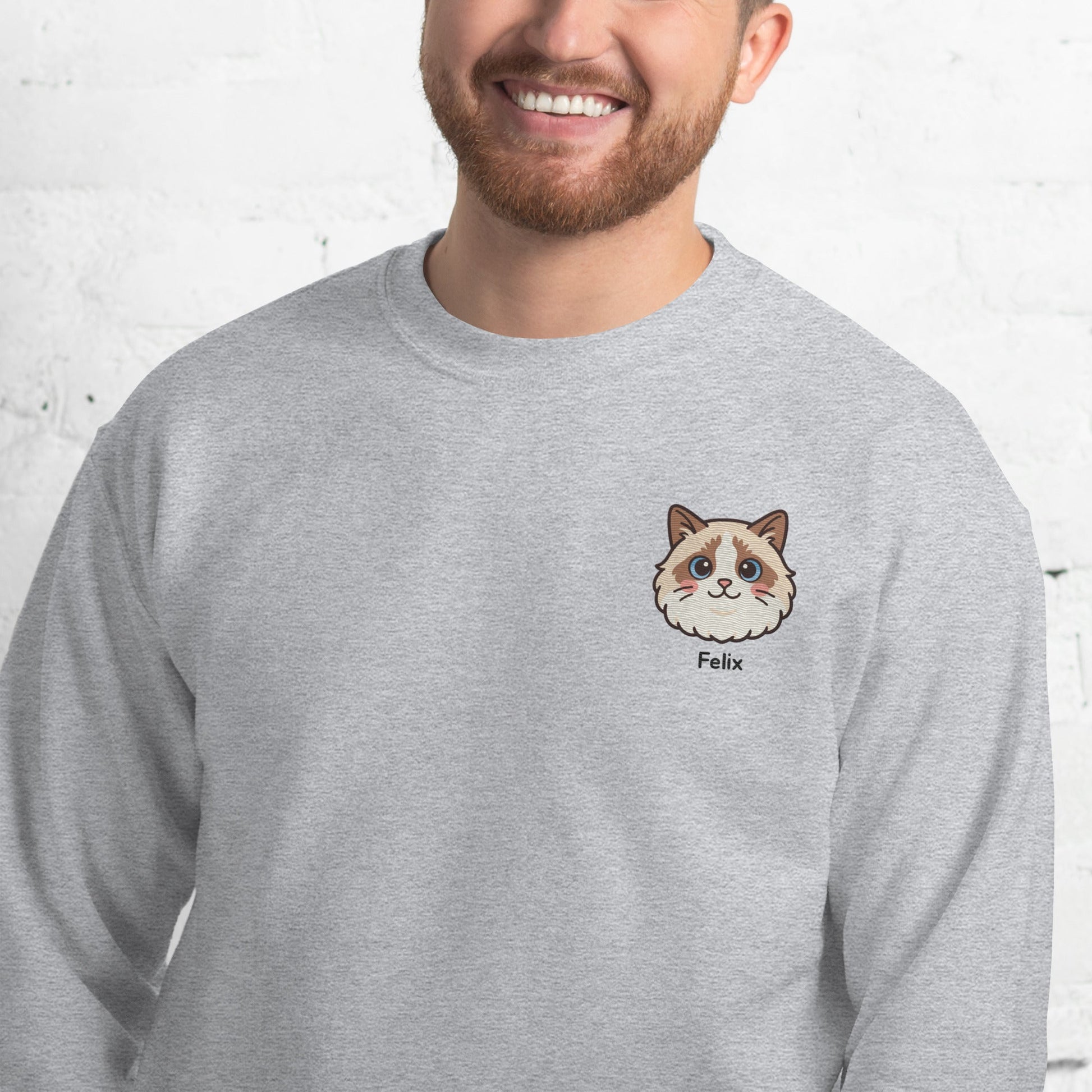 Kawaii Custom Pet Embroidered Sweatshirt – Up to 2 Pets - Cocolychee
