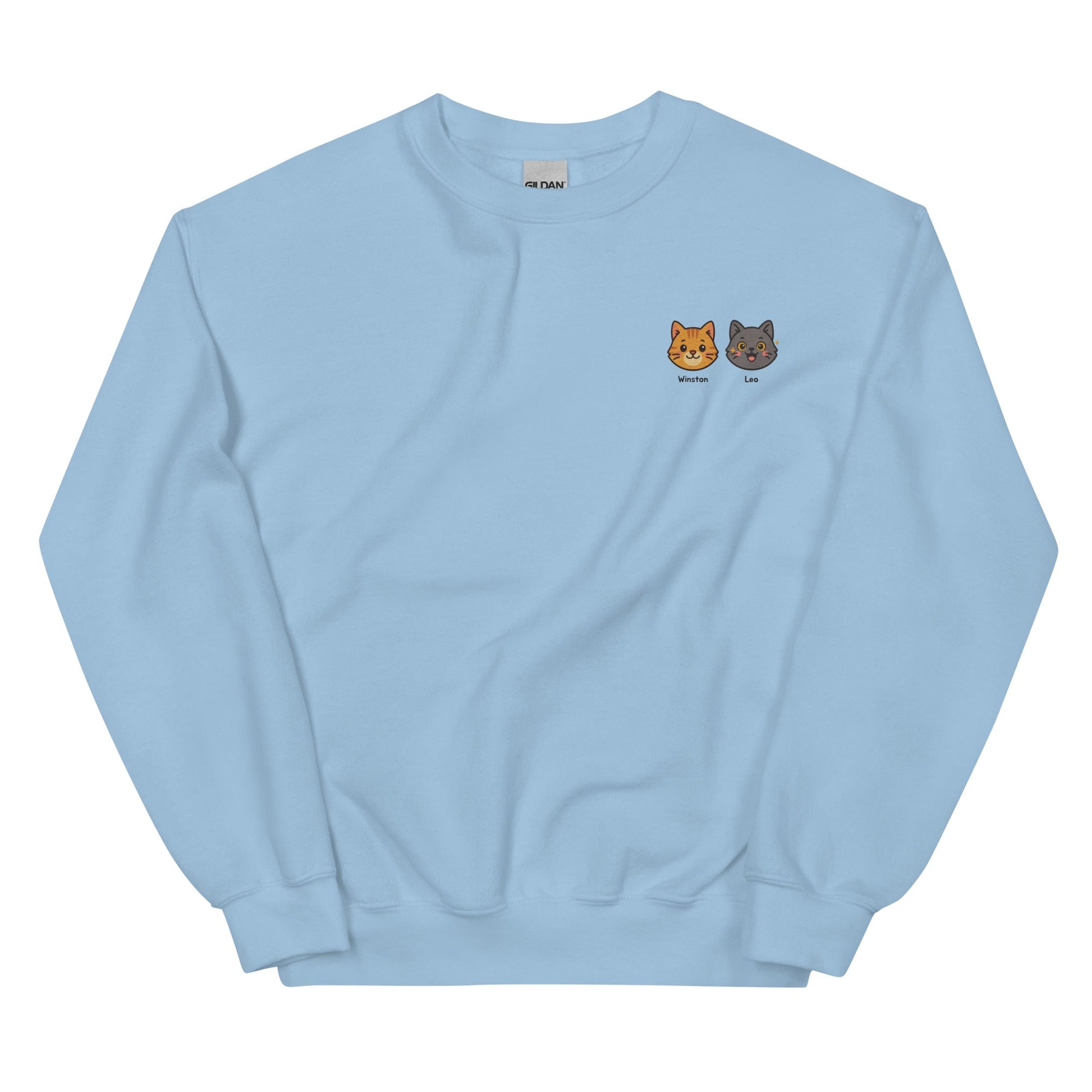 Kawaii Custom Pet Embroidered Sweatshirt – Up to 2 Pets - Cocolychee