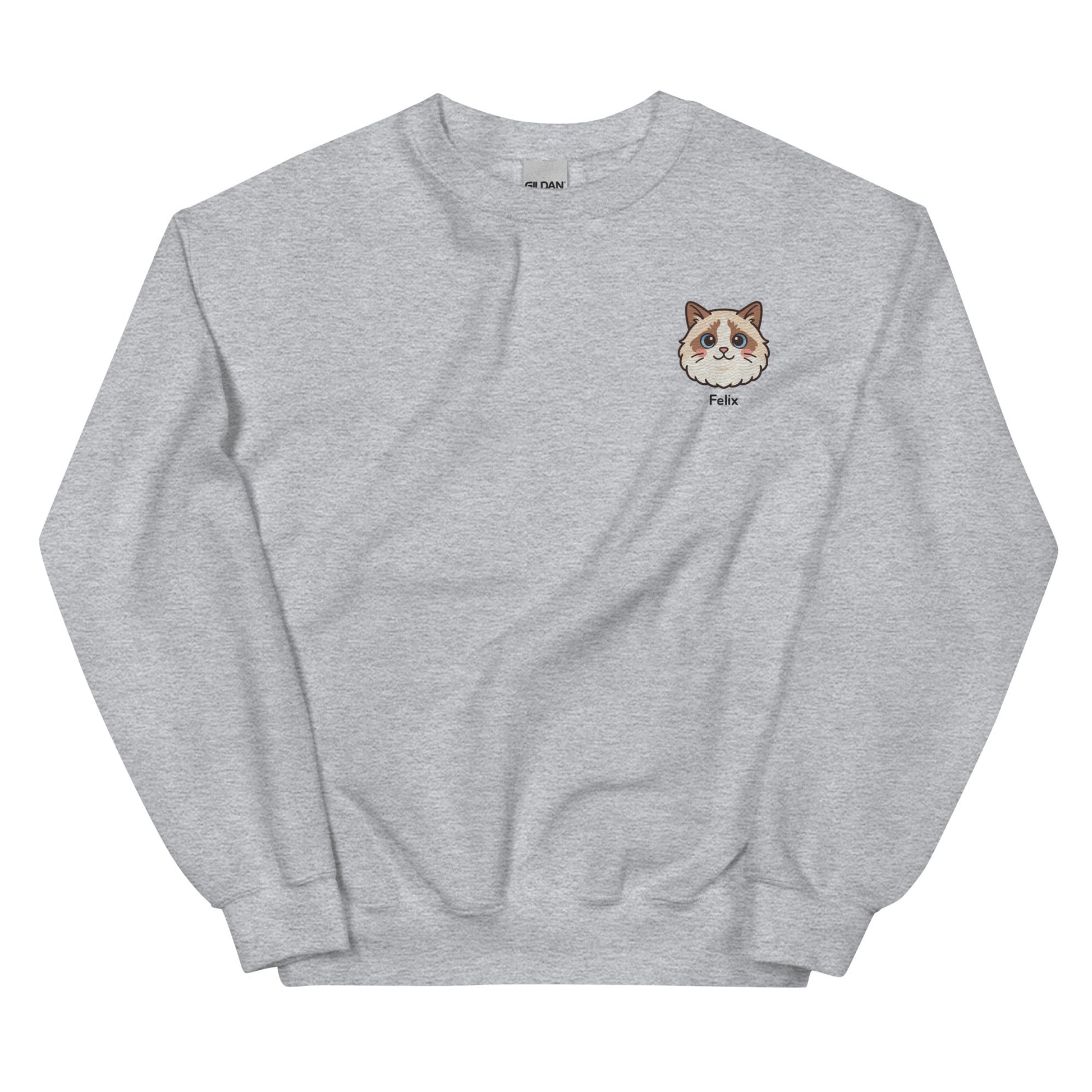 Kawaii Custom Pet Embroidered Sweatshirt – Up to 2 Pets - Cocolychee