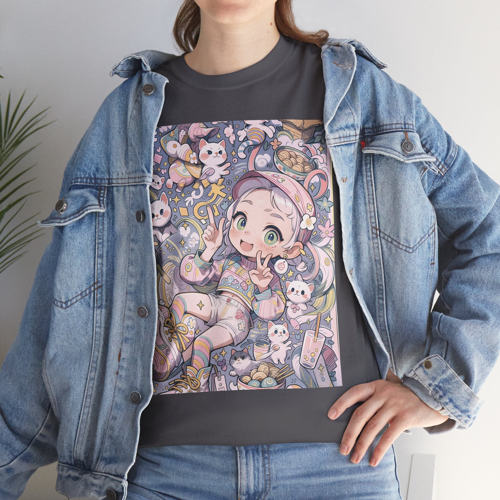 Kawaii Noodle Dreamscape™ Tee – Japanese Cat Girl Fantasy Shirt - Cocolychee