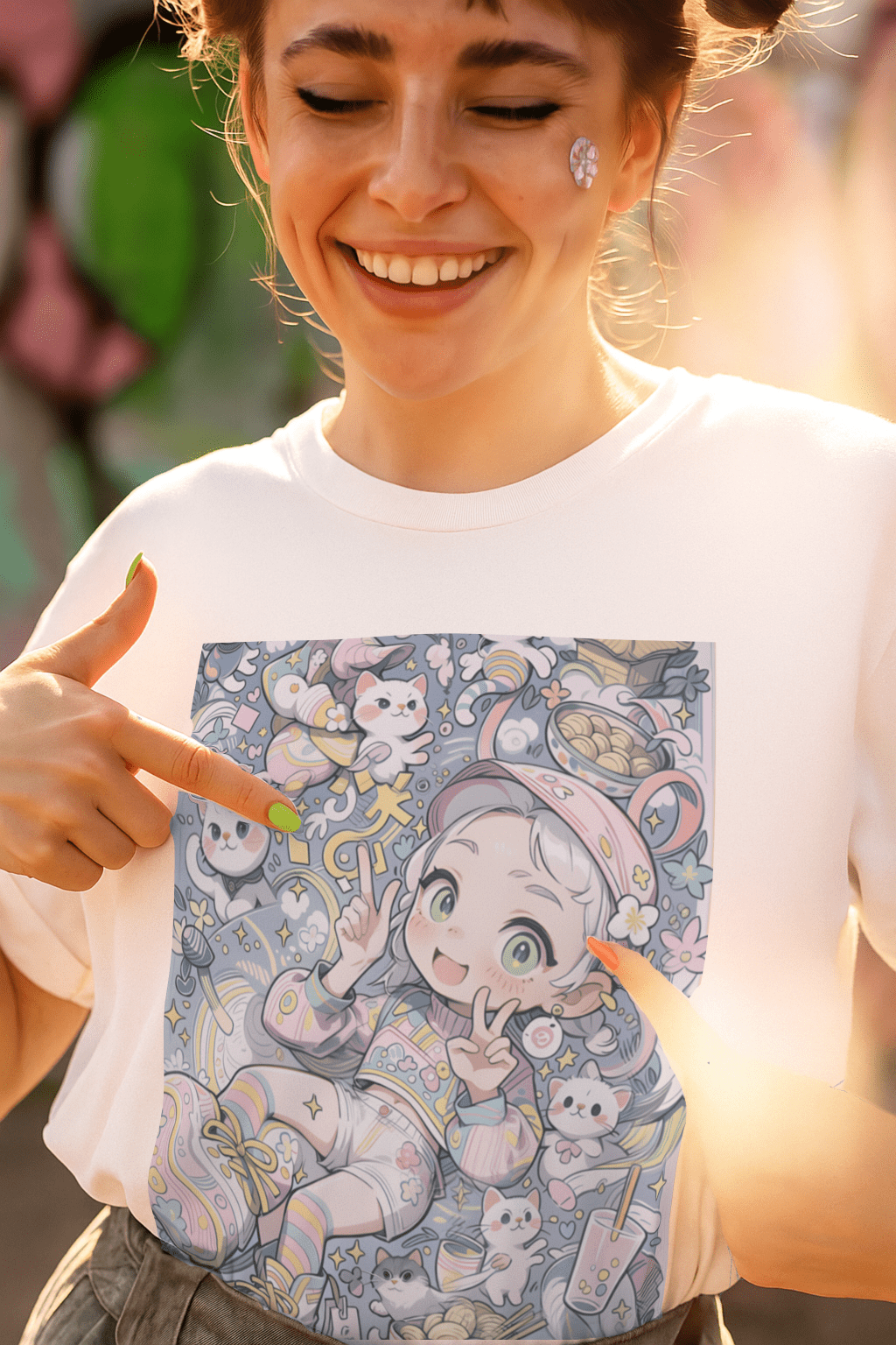 Kawaii Noodle Dreamscape™ Tee – Japanese Cat Girl Fantasy Shirt - Cocolychee