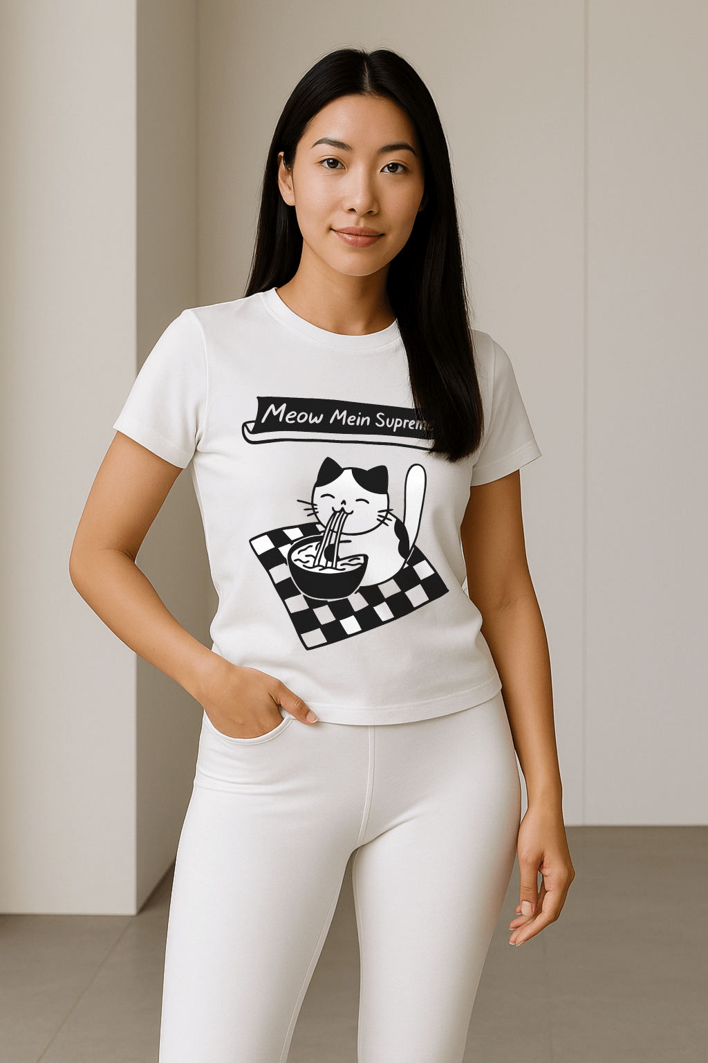 Meow Mein Supreme™ Cat & Ramen Graphic Tee - Cocolychee