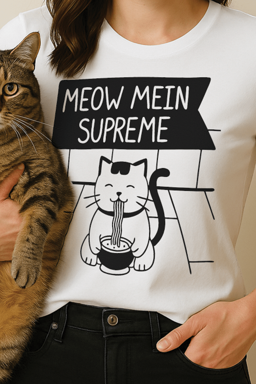 Meow Mein Supreme™ Framed Line - Art Graphic Tee - Cocolychee