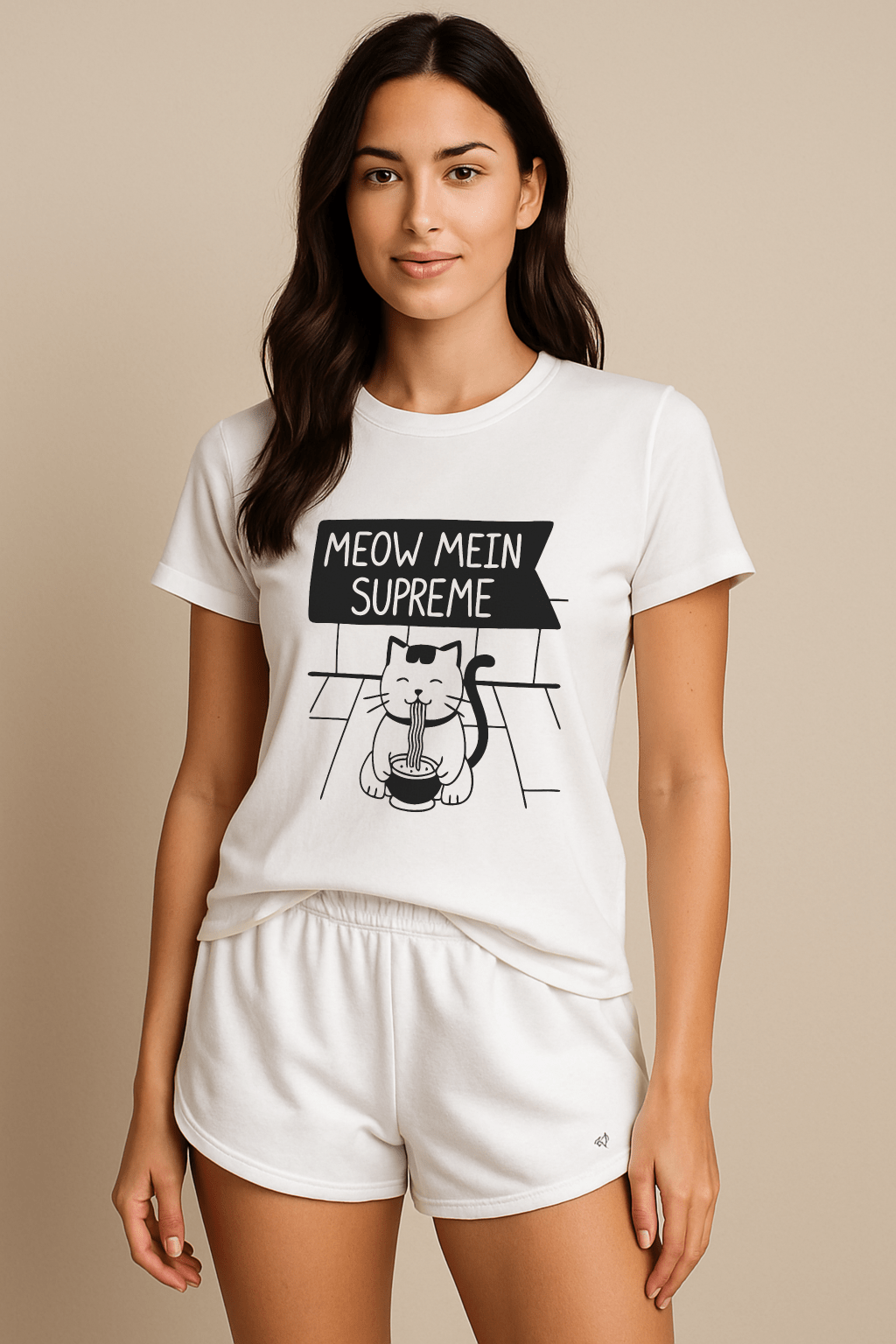 Meow Mein Supreme™ Framed Line - Art Graphic Tee - Cocolychee