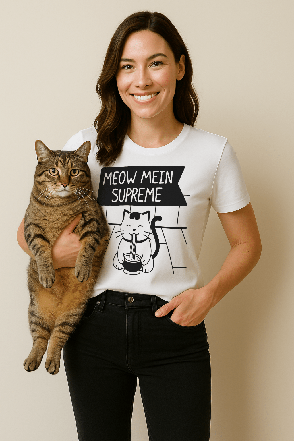 Meow Mein Supreme™ Framed Line - Art Graphic Tee - Cocolychee