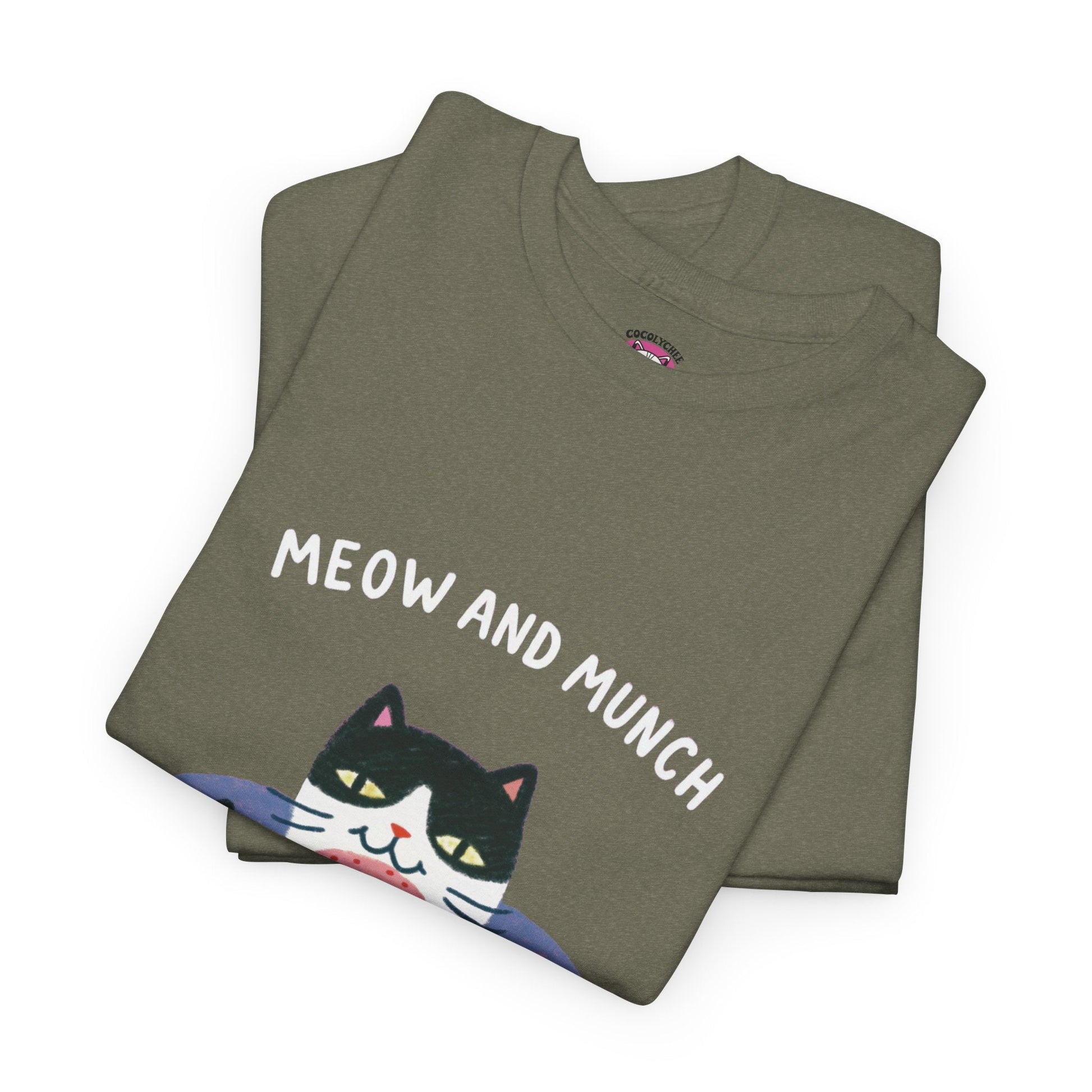 Meow & Munch™ Charcoal Edition Cat & Burger Graphic Tee - Cocolychee
