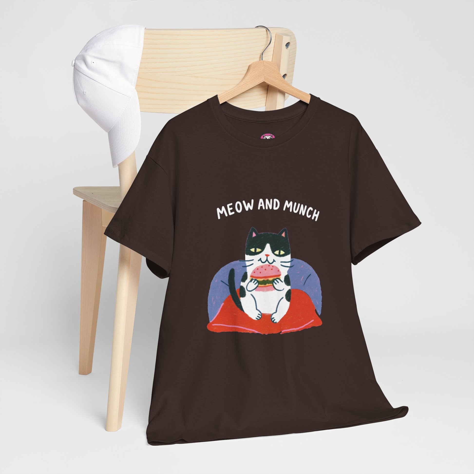 Meow & Munch™ Charcoal Edition Cat & Burger Graphic Tee - Cocolychee