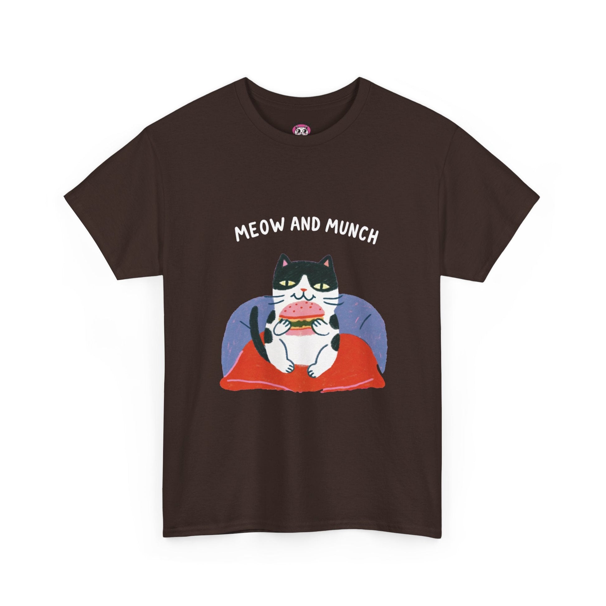 Meow & Munch™ Charcoal Edition Cat & Burger Graphic Tee - Cocolychee