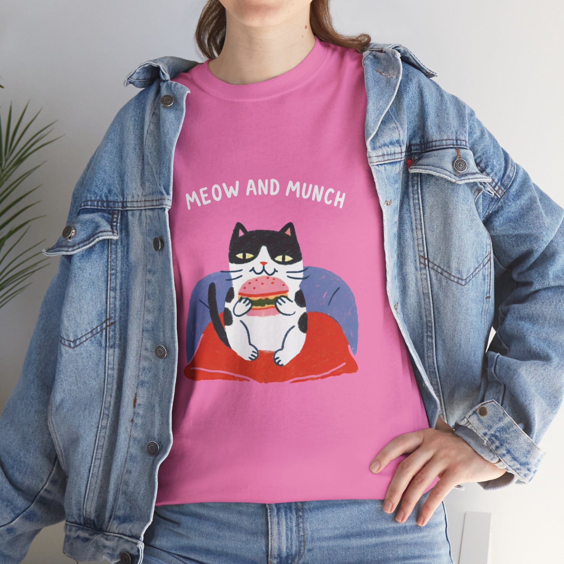 Meow & Munch™ Charcoal Edition Cat & Burger Graphic Tee - Cocolychee