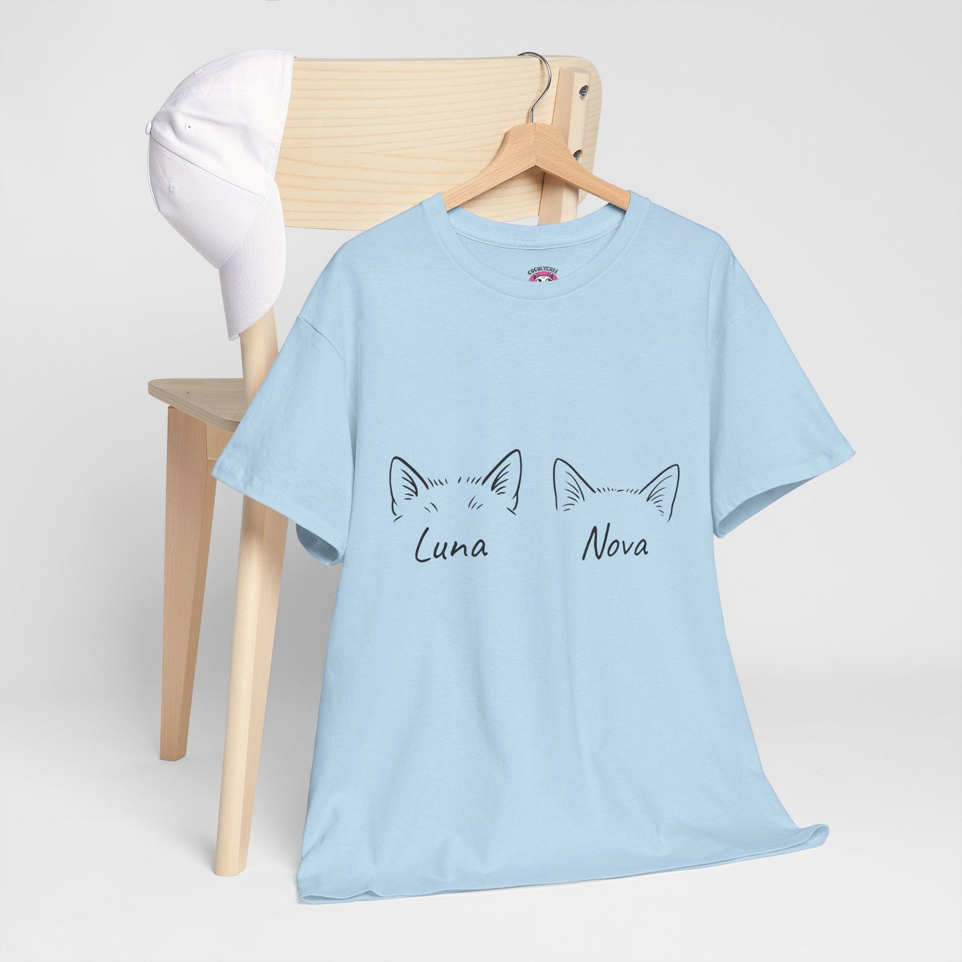 Minimal Meowgic – Custom Cat Ear Tee w/ Names - Cocolychee