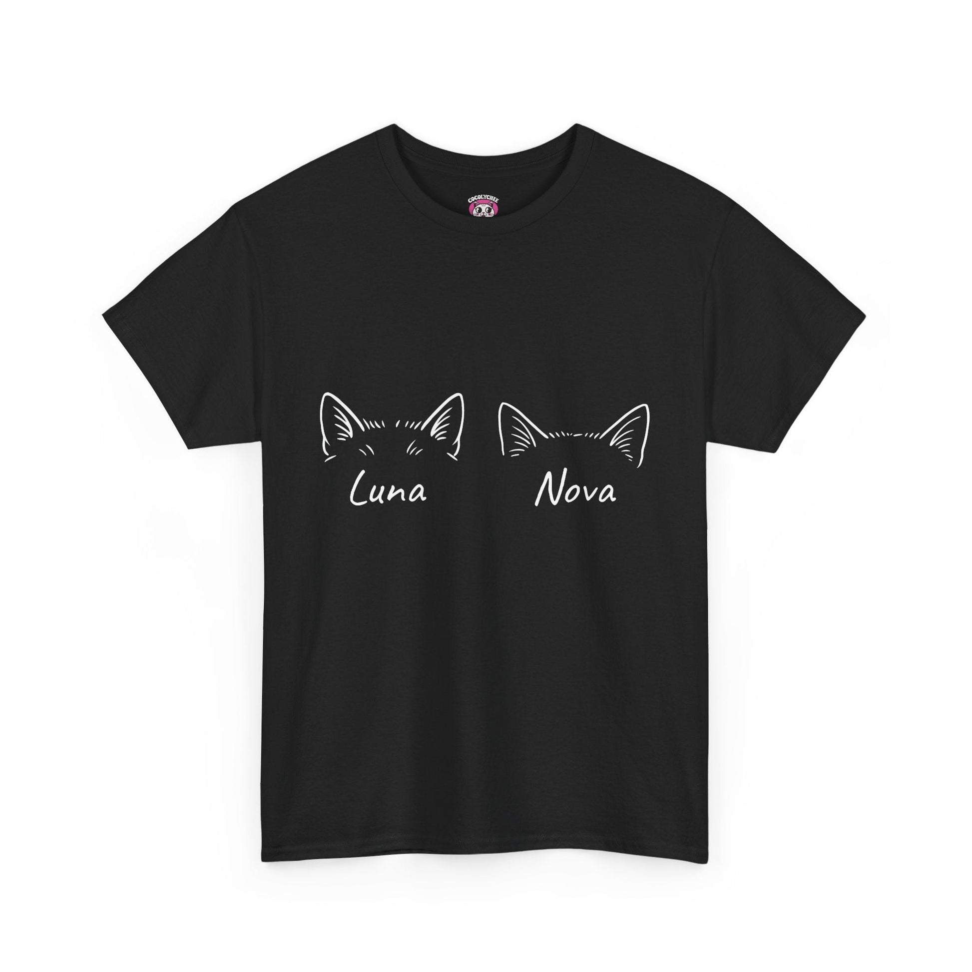 Minimal Meowgic – Custom Cat Ear Tee w/ Names - Cocolychee