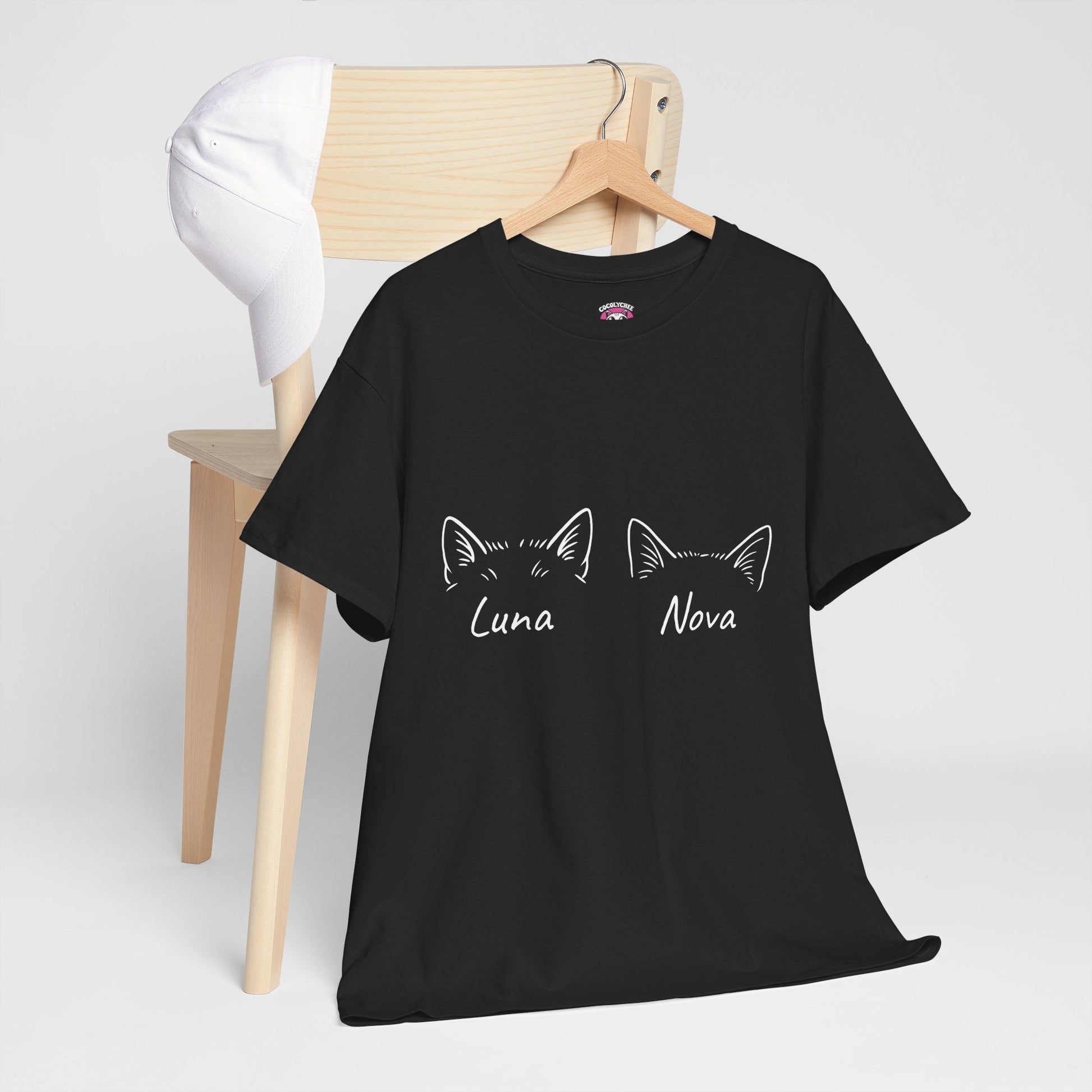 Minimal Meowgic – Custom Cat Ear Tee w/ Names - Cocolychee