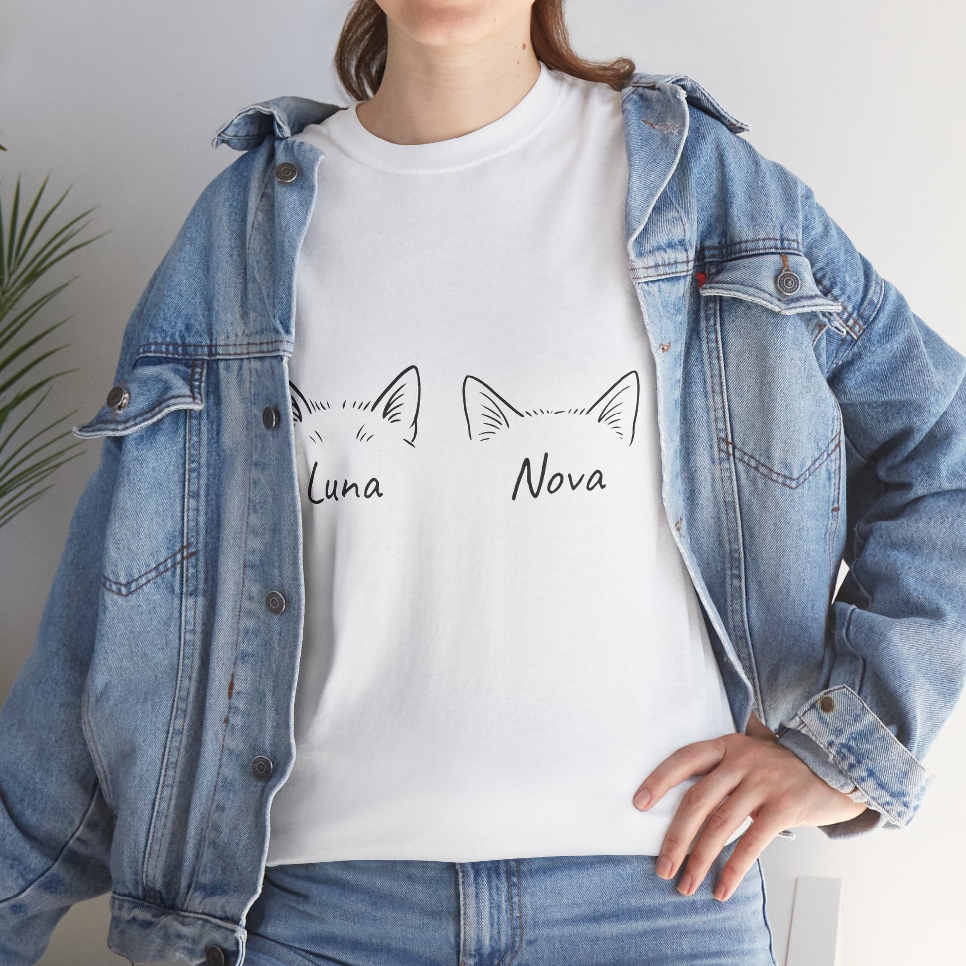 Minimal Meowgic – Custom Cat Ear Tee w/ Names - Cocolychee
