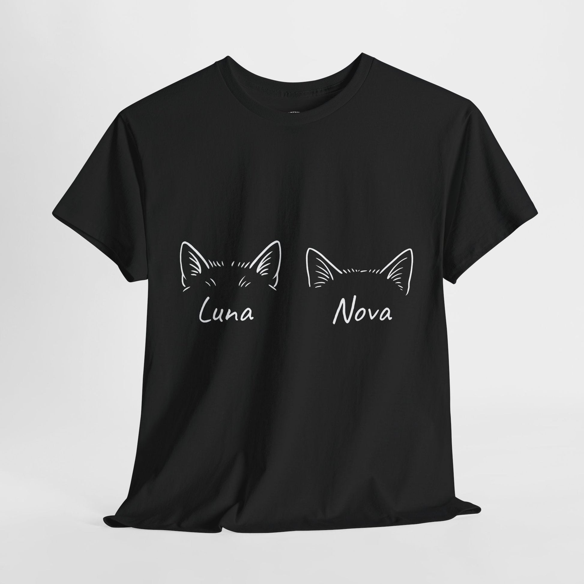 Minimal Meowgic – Custom Cat Ear Tee w/ Names - Cocolychee