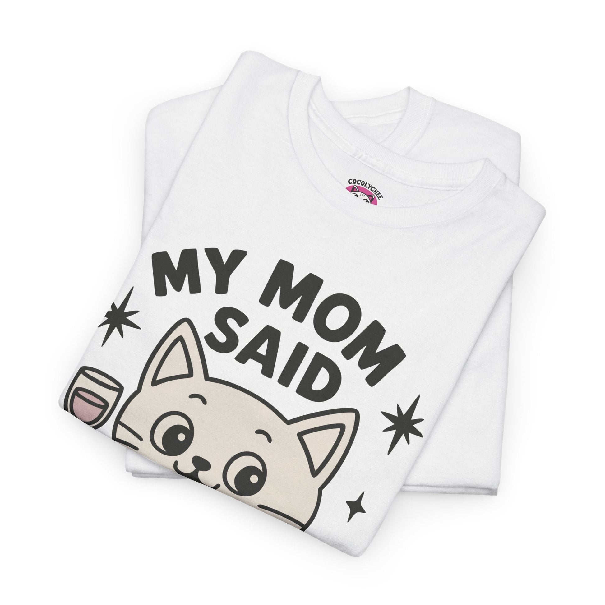 No Drink No Friend – Cute Cat Wine Tee - Cocolychee