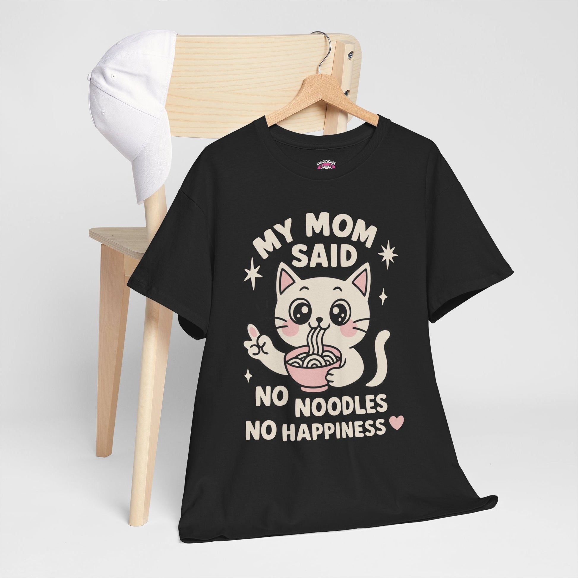 No Noodles No Happiness – Cute Cat Noodle Tee - Cocolychee