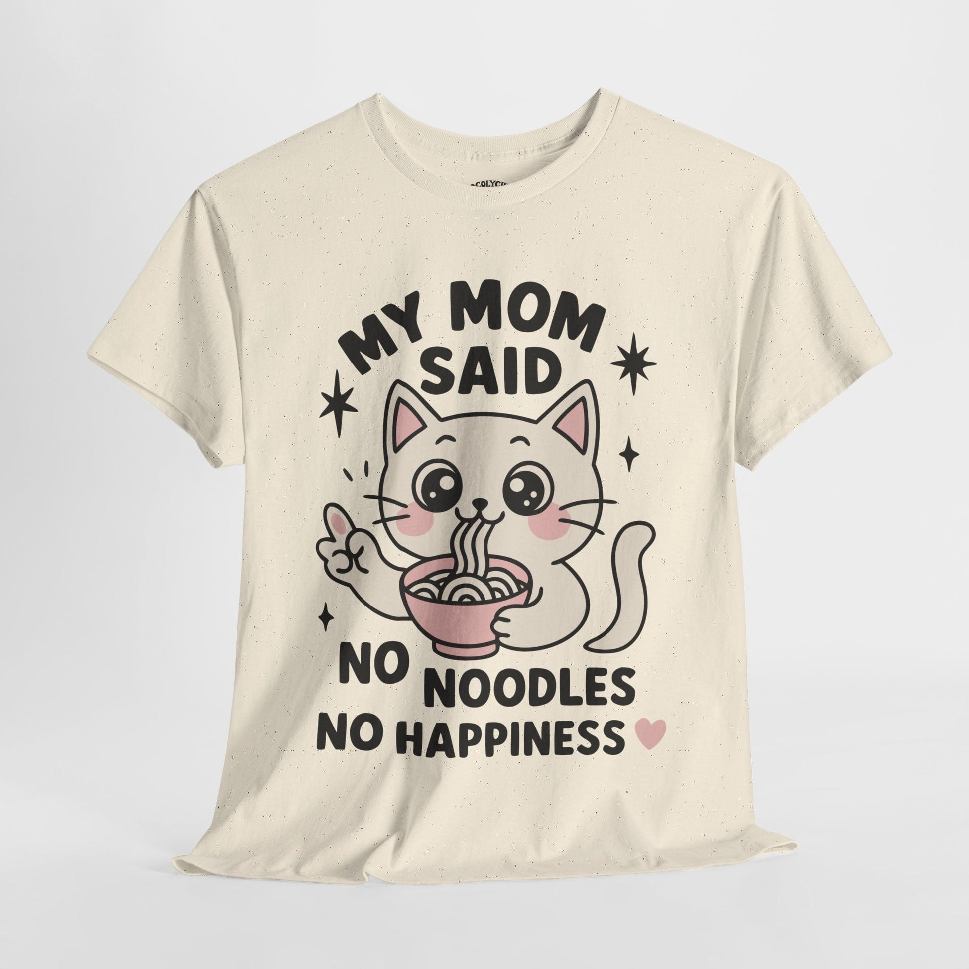No Noodles No Happiness – Cute Cat Noodle Tee - Cocolychee