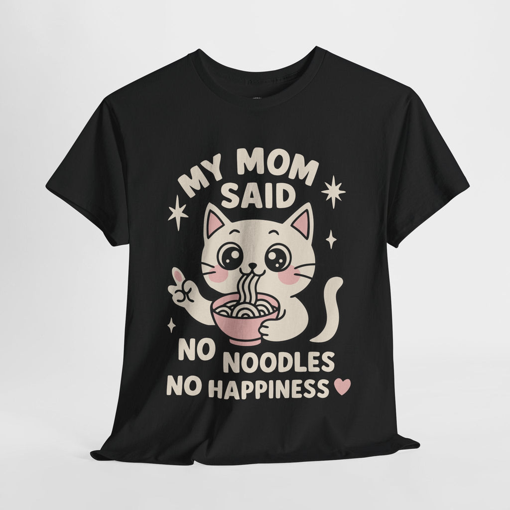 No Noodles No Happiness – Cute Cat Noodle Tee - Cocolychee