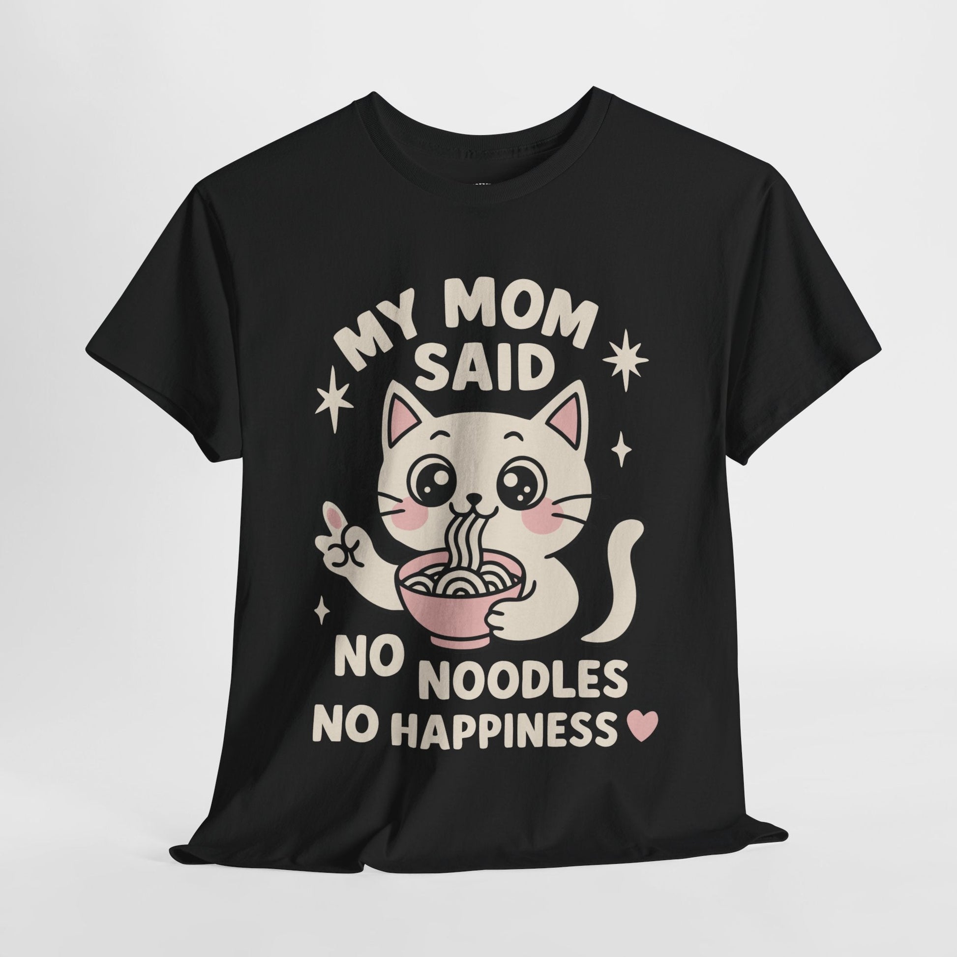 No Noodles No Happiness – Cute Cat Noodle Tee - Cocolychee
