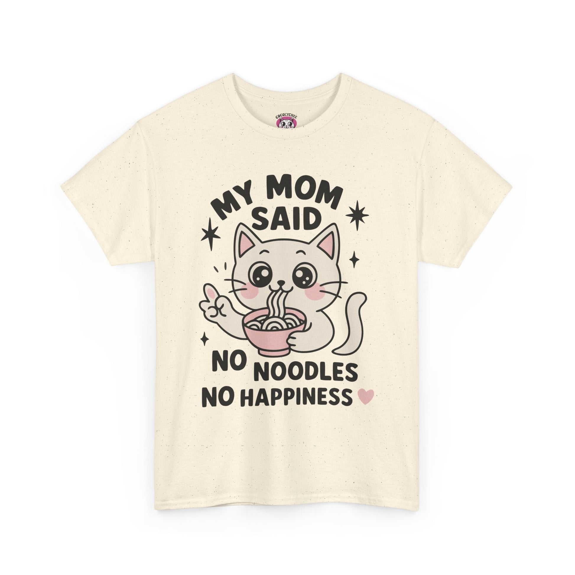 No Noodles No Happiness – Cute Cat Noodle Tee - Cocolychee