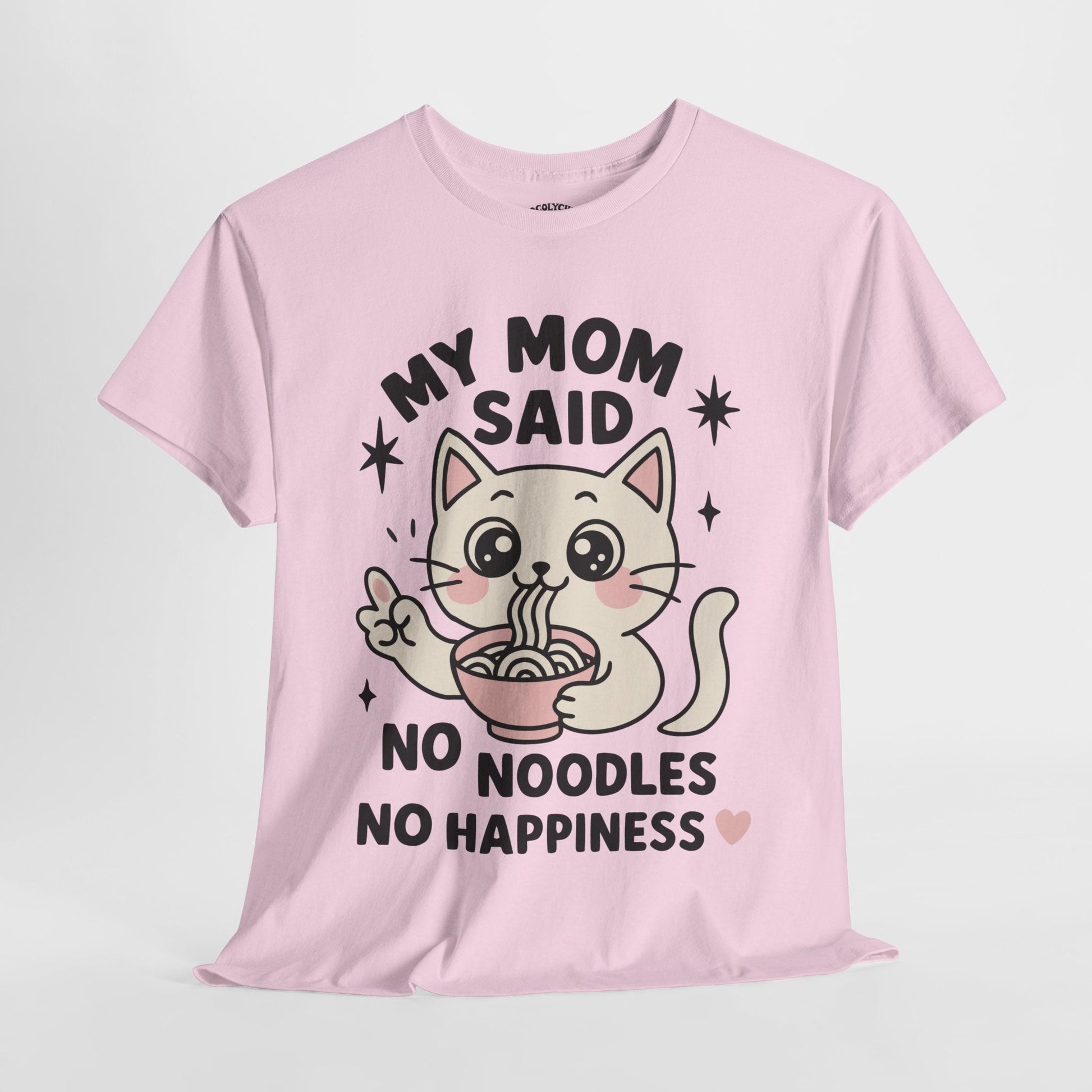 No Noodles No Happiness – Cute Cat Noodle Tee - Cocolychee