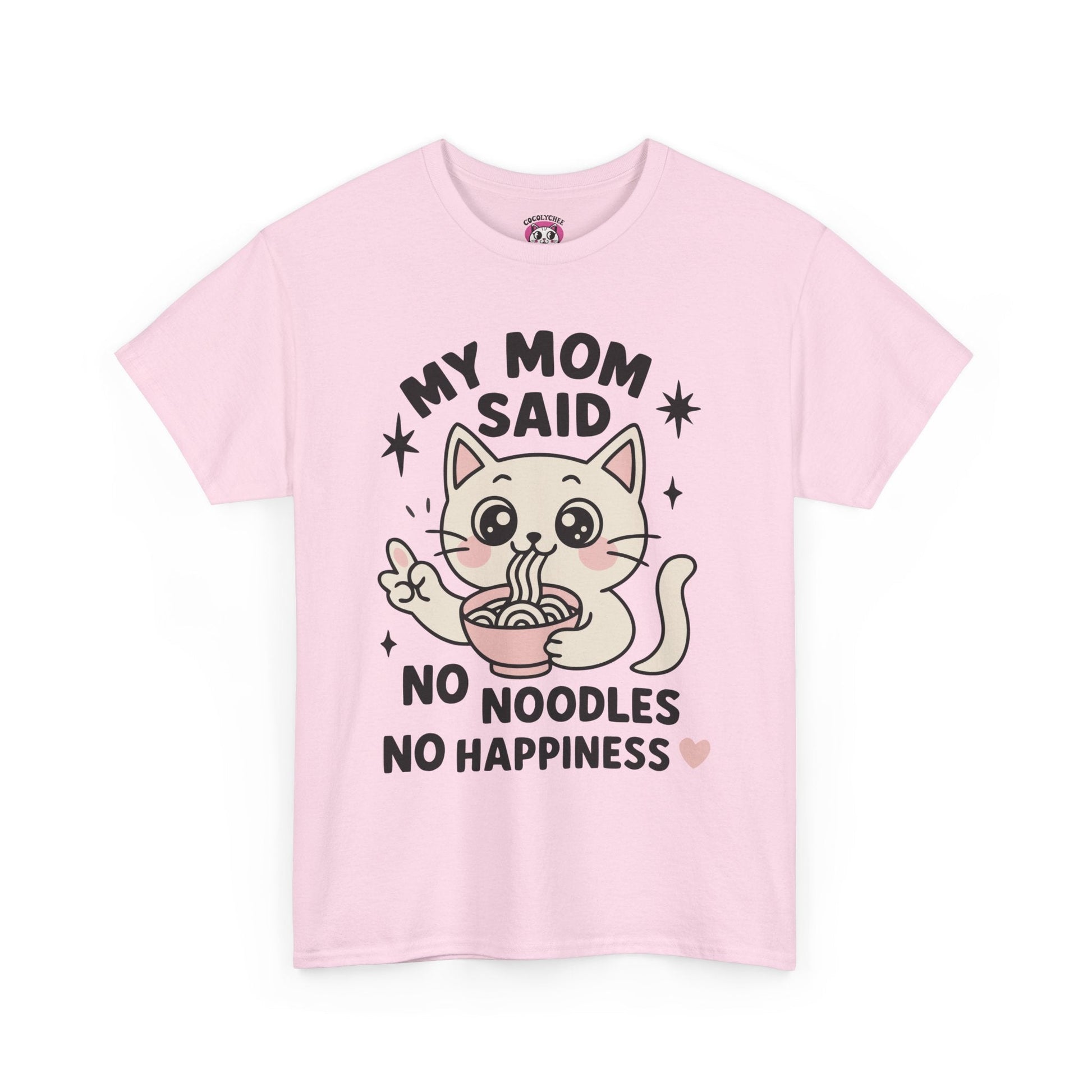 No Noodles No Happiness – Cute Cat Noodle Tee - Cocolychee