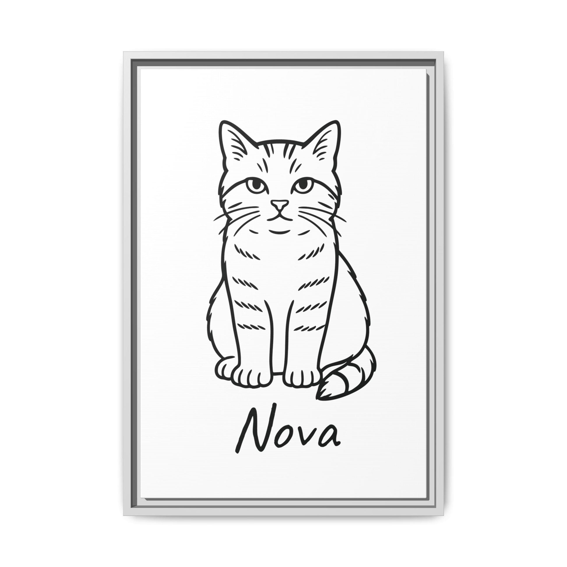 Personalized Cat Portrait Canvas – Custom Pet Line Art for Cat Lovers - Cocolychee